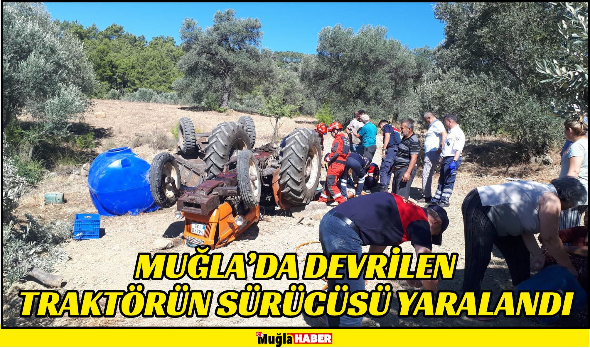 Muğla'da devrilen traktörün sürücüsü yaralandı