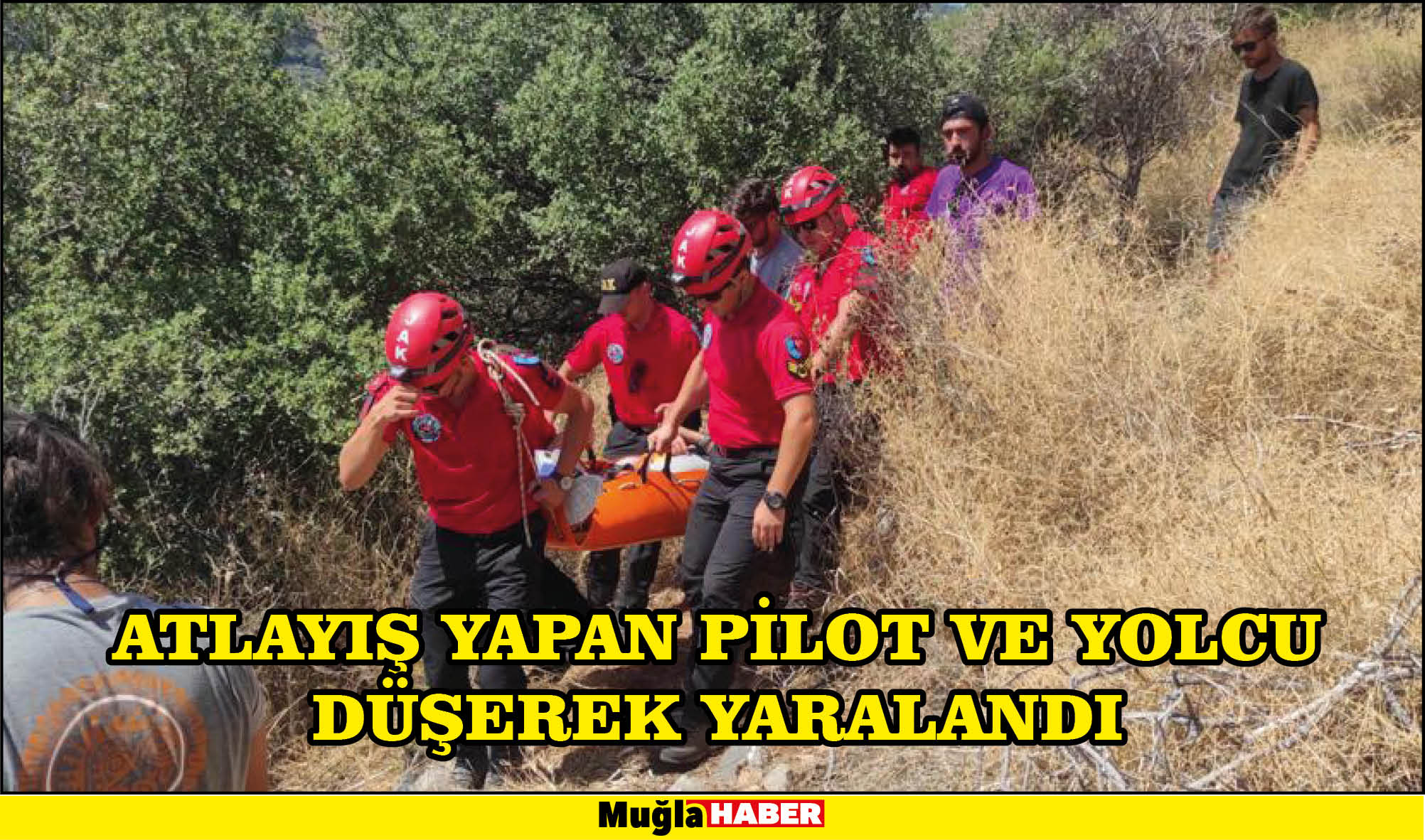 ATLAYIŞ YAPAN PİLOT VE YOLCU DÜŞEREK YARALANDI