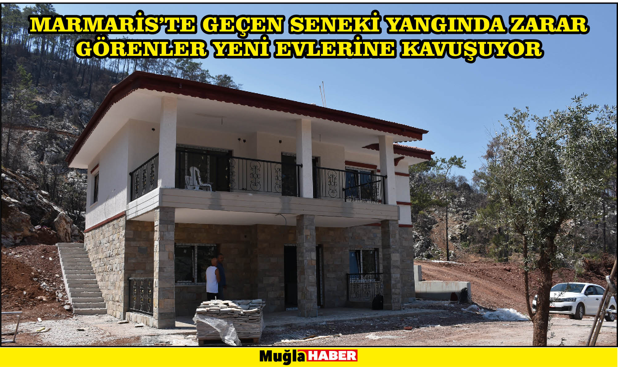 Marmaris'te geçen seneki yangında zarar görenler yeni evlerine kavuşuyor