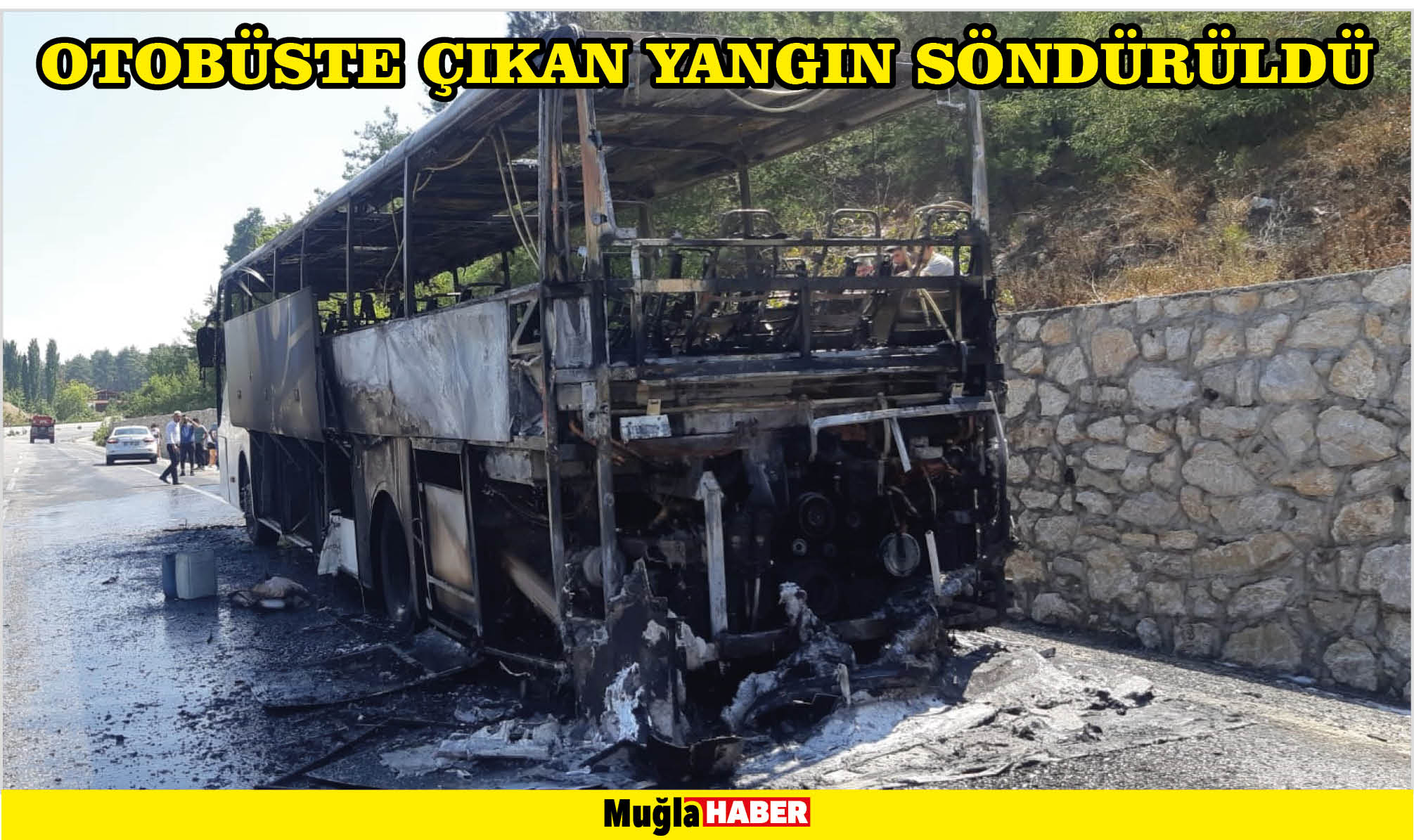 OTOBÜSTE ÇIKAN YANGIN SÖNDÜRÜLDÜ