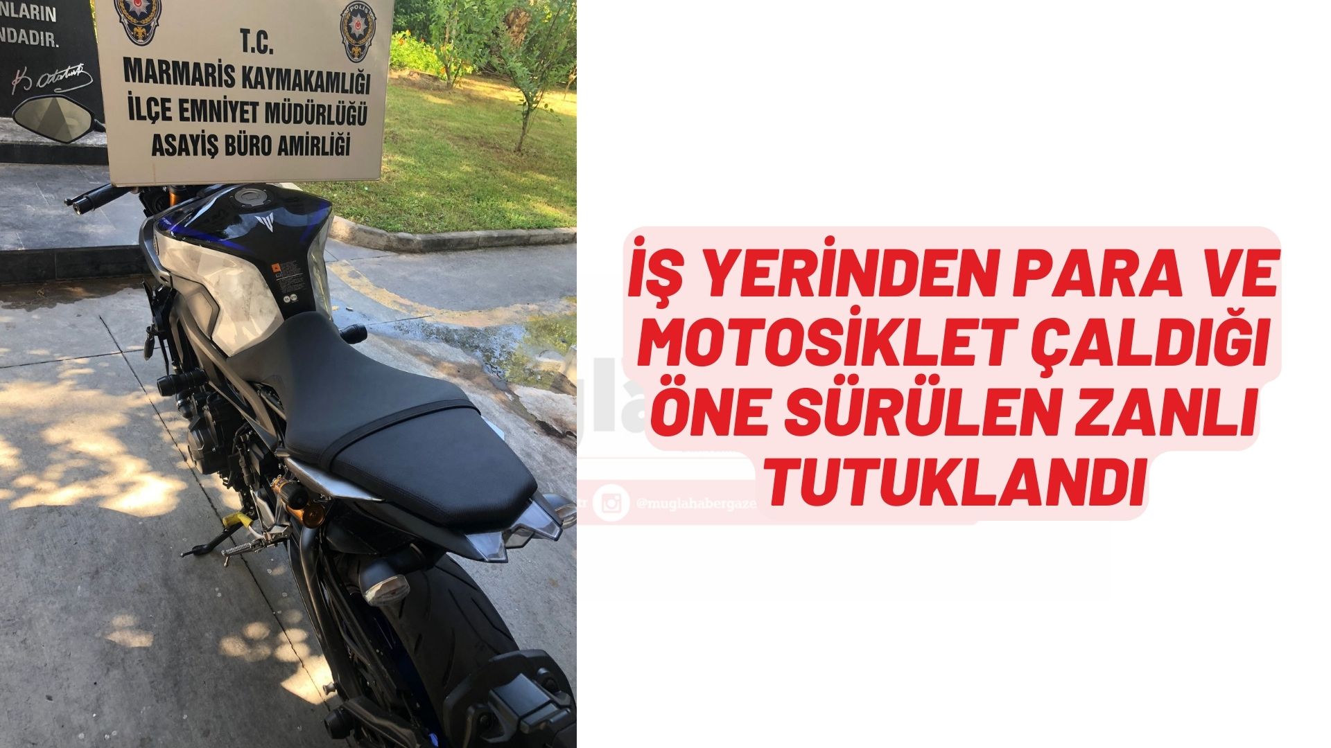 İş yerinden para ve motosiklet çaldığı öne sürülen zanlı tutuklandı