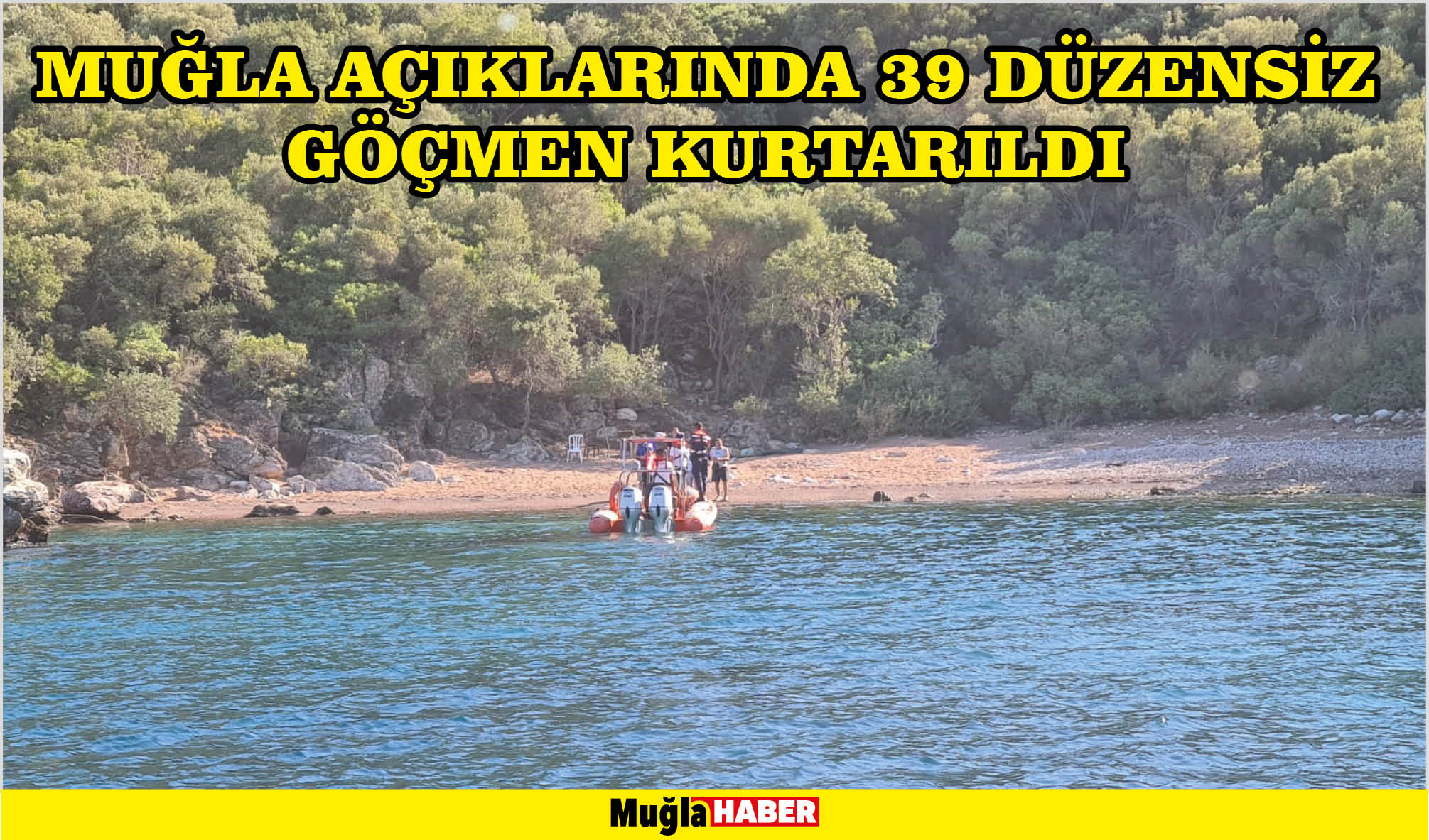 Muğla açıklarında 39 düzensiz göçmen kurtarıldı