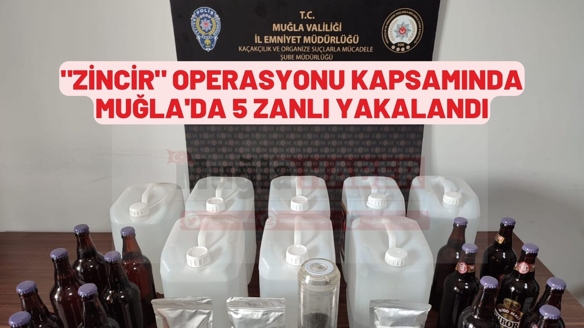 "Zincir" operasyonu kapsamında Muğla'da 5 zanlı yakalandı