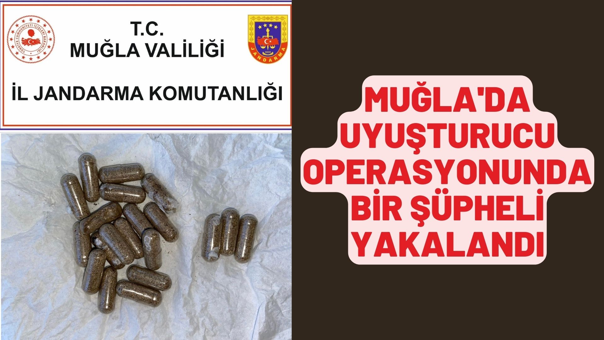 Muğla'da uyuşturucu operasyonunda bir şüpheli yakalandı