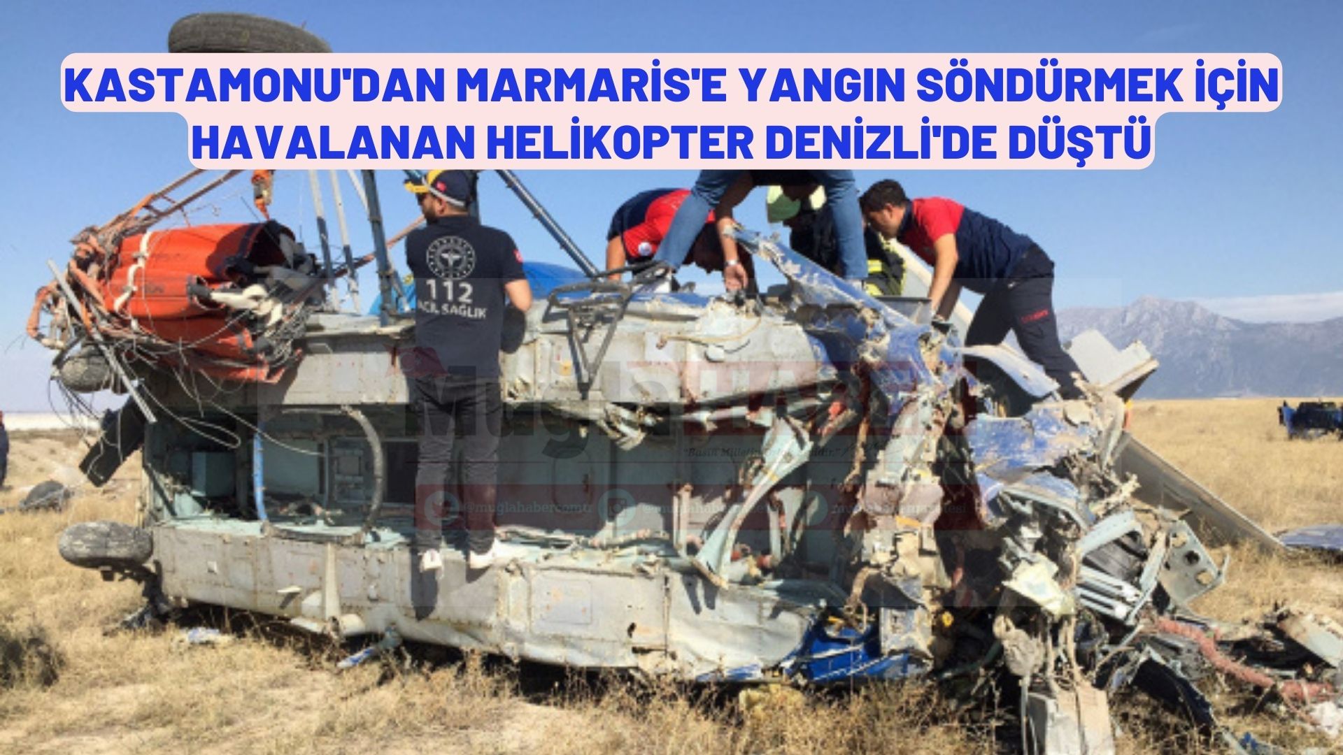 Denizli'de yangın söndürme helikopteri düştü