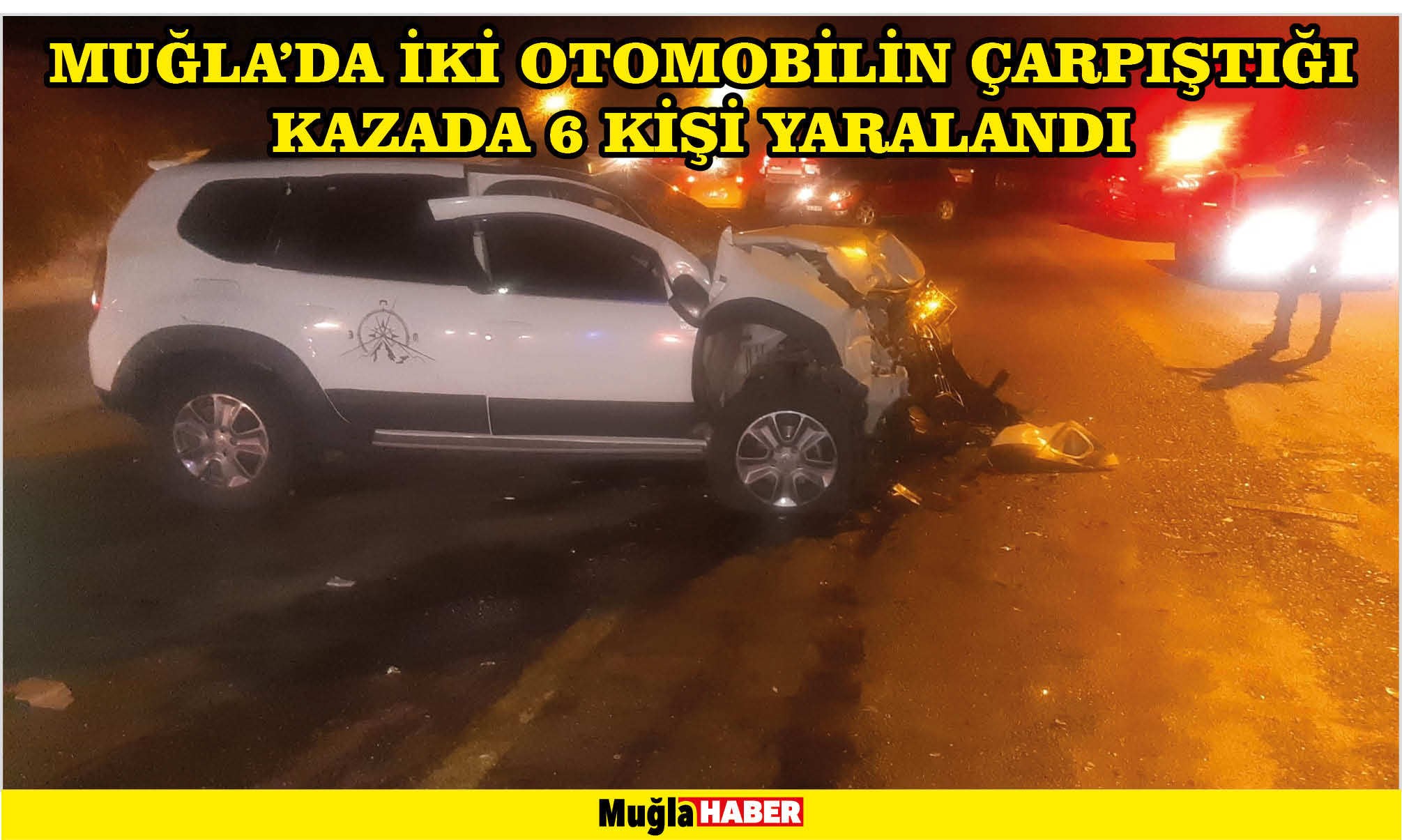 Muğla'da iki otomobilin çarpıştığı kazada 6 kişi yaralandı