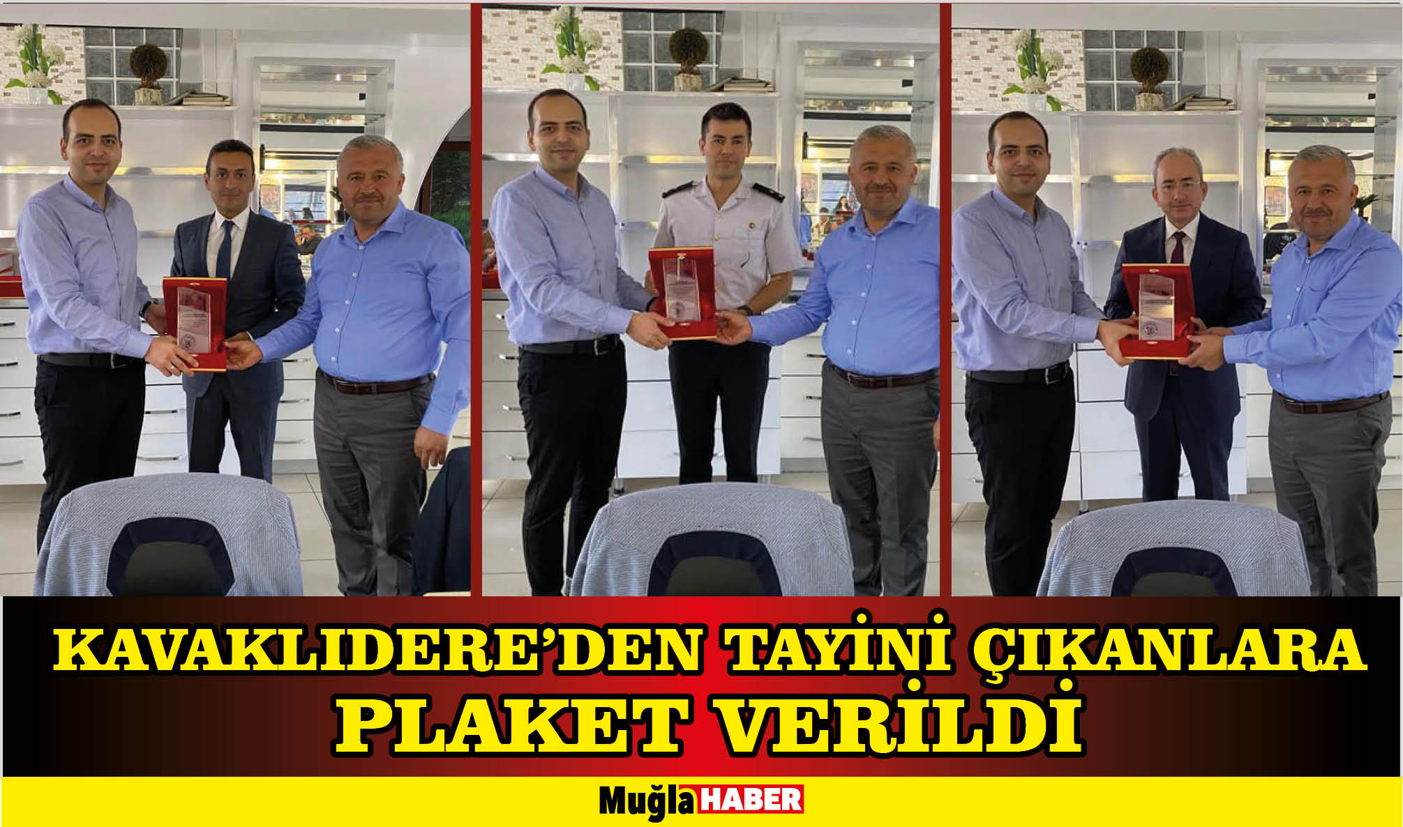 KAVAKLIDERE’DEN TAYİNİ ÇIKANLARA PLAKET VERİLDİ