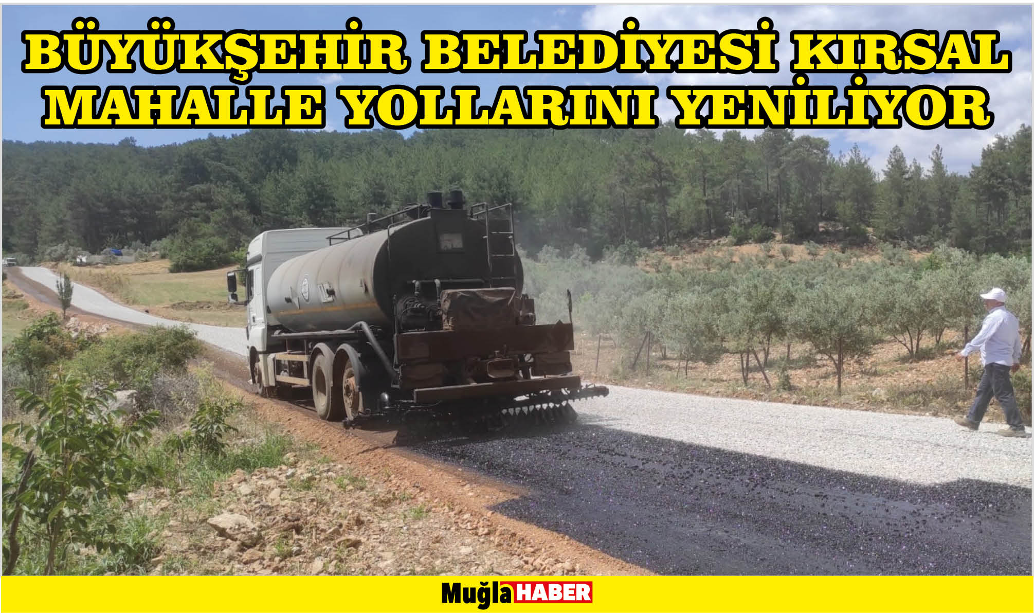 BÜYÜKŞEHİR BELEDİYESİ KIRSAL MAHALLE YOLLARINI YENİLİYOR