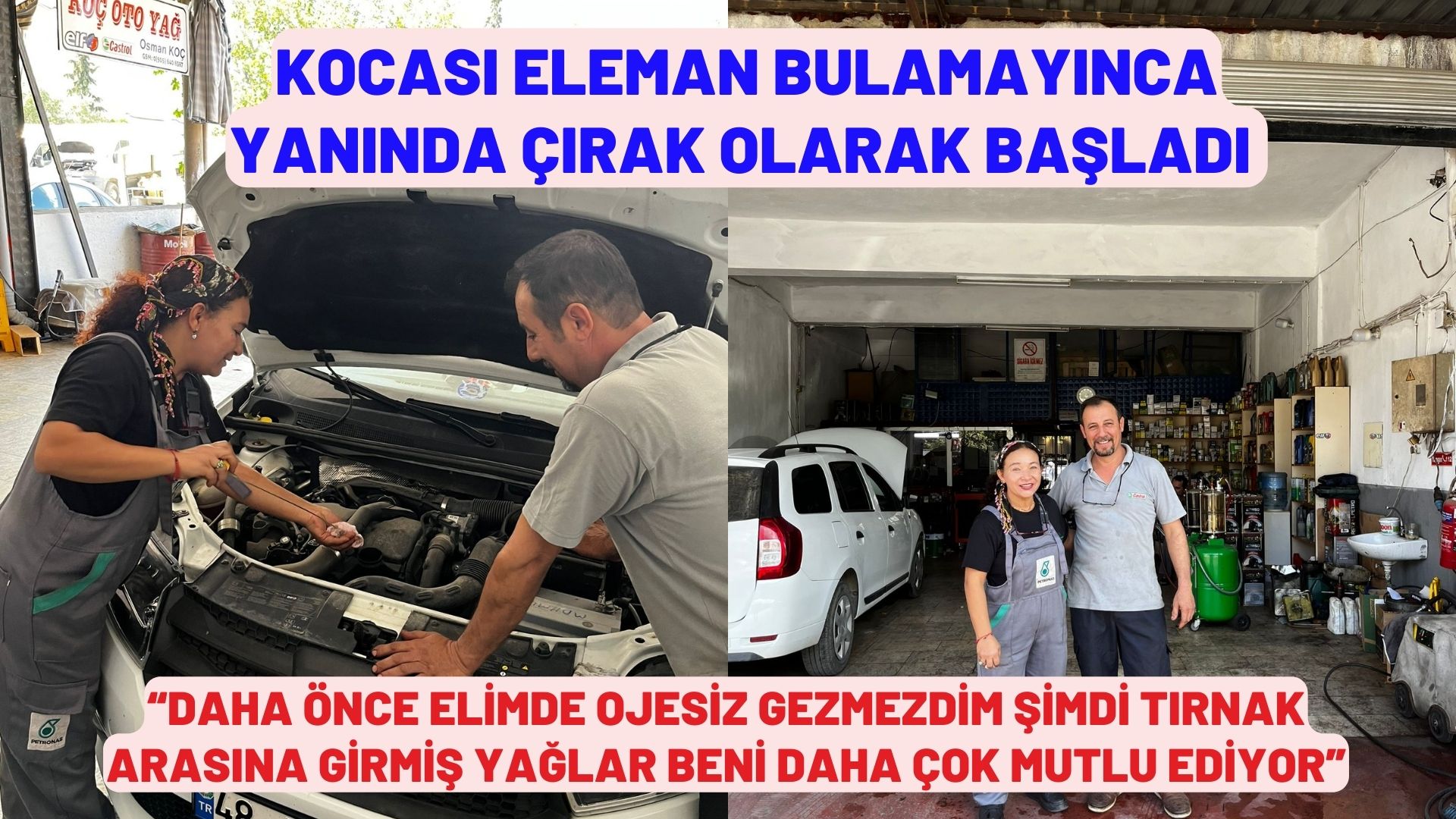 KOCASI ELEMAN BULAMAYINCA YANINA ÇIRAK OLARAK BAŞLADI