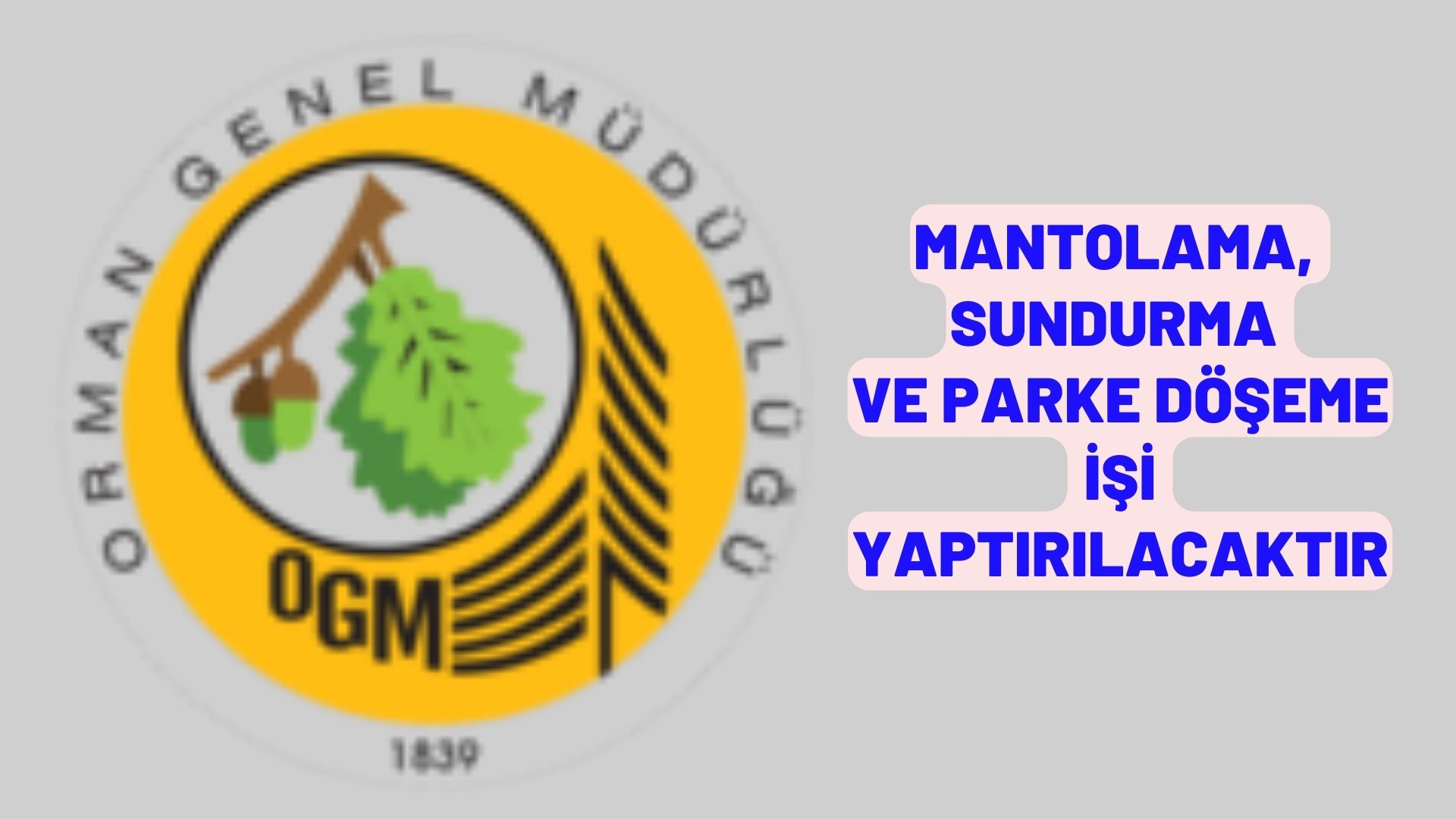 Mantolama, sundurma ve parke döşeme işi yaptırılacaktır