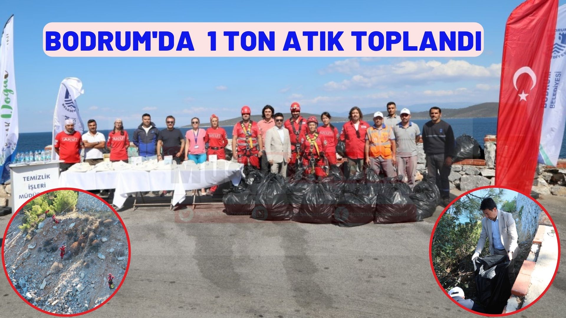 Bodrum'da  1 ton atık toplandı