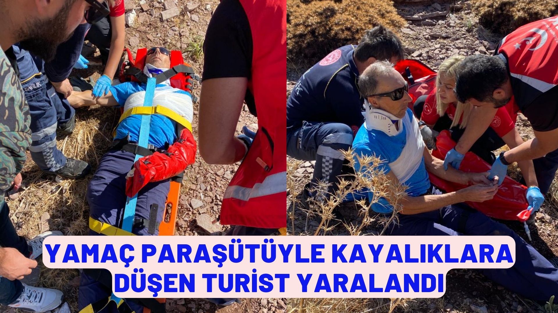 Fethiye'de yamaç paraşütüyle kayalıklara düşen turist yaralandı