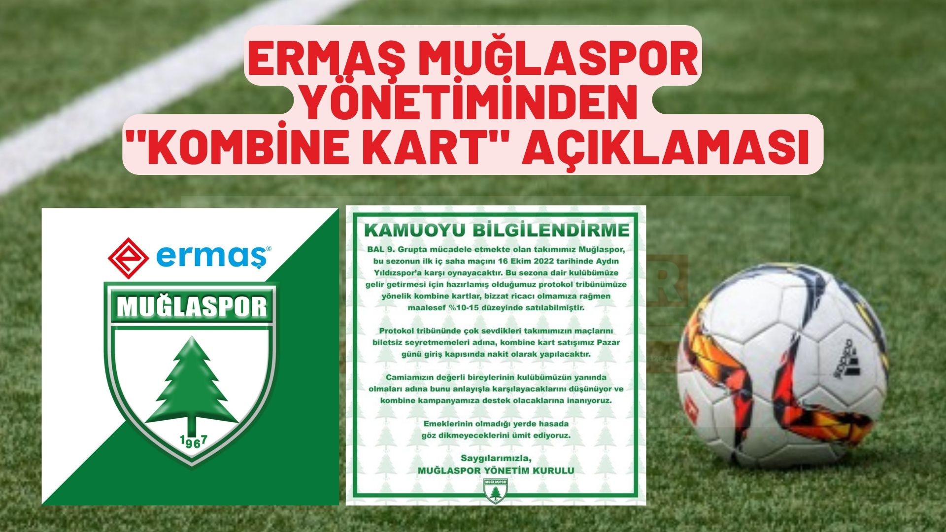 ERMAŞ MUĞLASPOR YÖNETİMİNDEN KOMBİNE KART AÇIKLAMASI