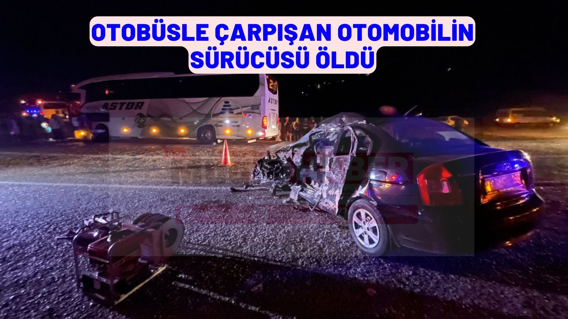 otobüsle çarpışan otomobilin sürücüsü öldü