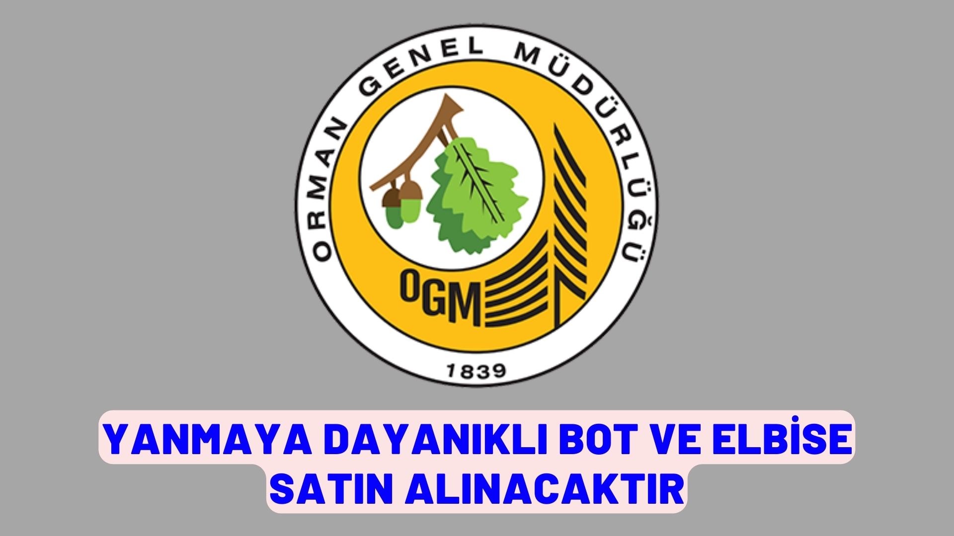 Yanmaya dayanıklı bot ve elbise satın alınacaktır