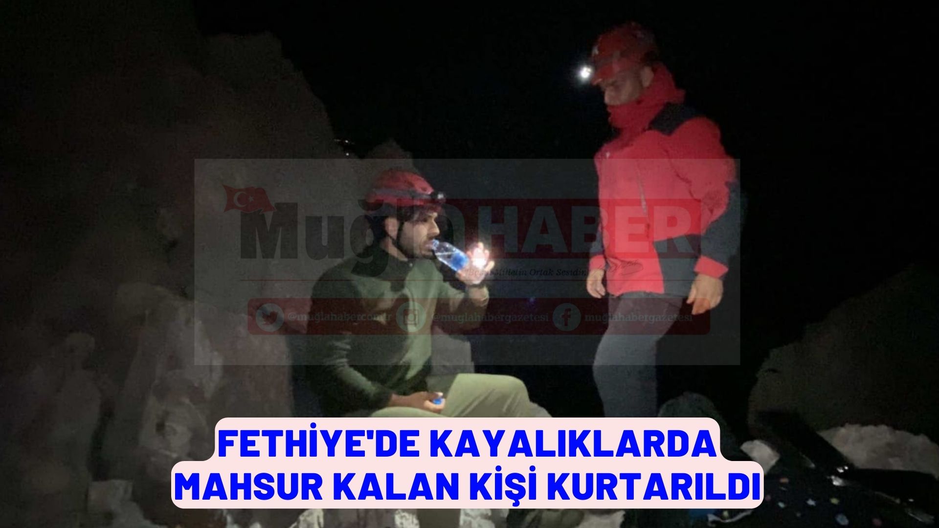 Fethiye'de kayalıklarda mahsur kalan kişi kurtarıldı