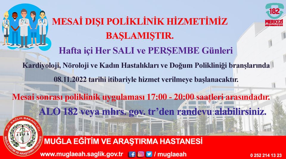 EĞİTİM VE ARAŞTIRMA HASTANESİ’NDE MESAİ DIŞI POLİKLİNİK UYGULAMASI BAŞLADI