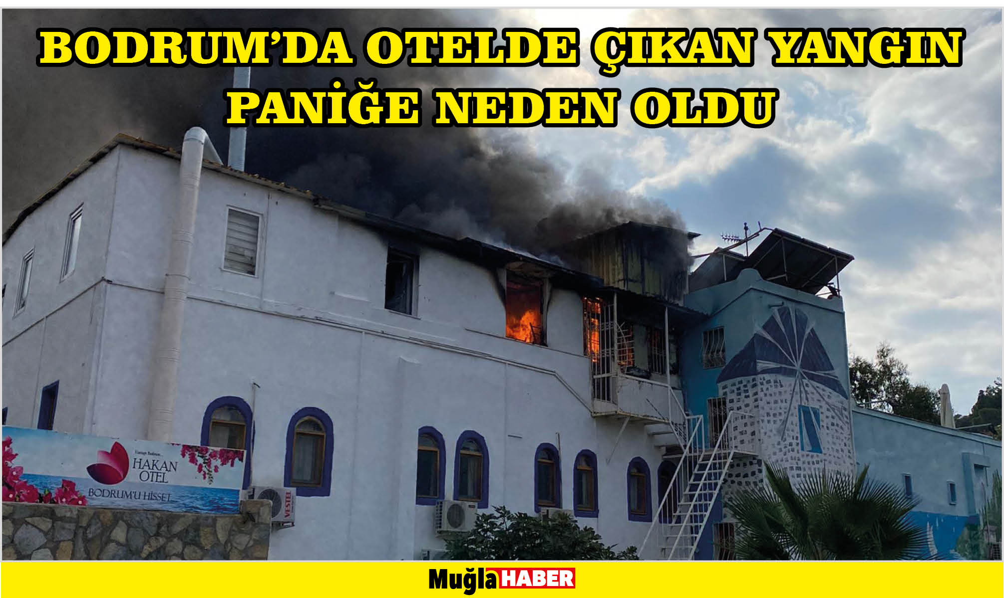 Bodrum'da otelde çıkan yangın paniğe neden oldu