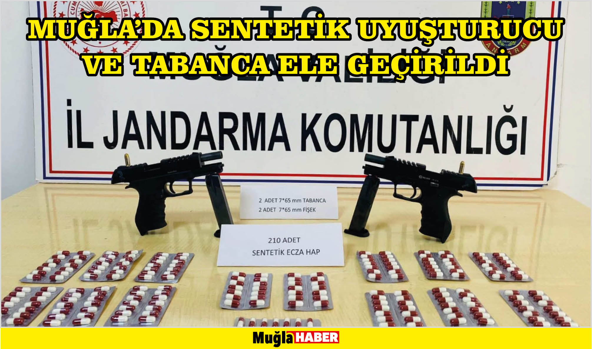 Muğla'da sentetik uyuşturucu ve tabanca ele geçirildi