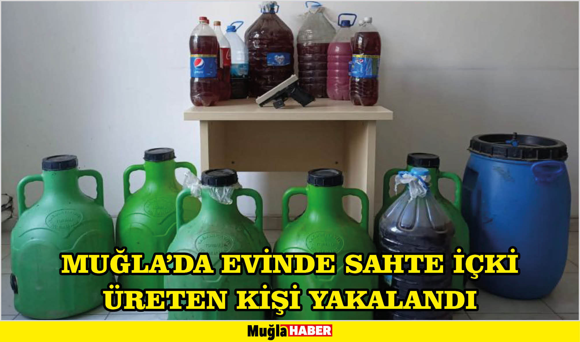 Muğla'da evinde sahte içki üreten kişi yakalandı