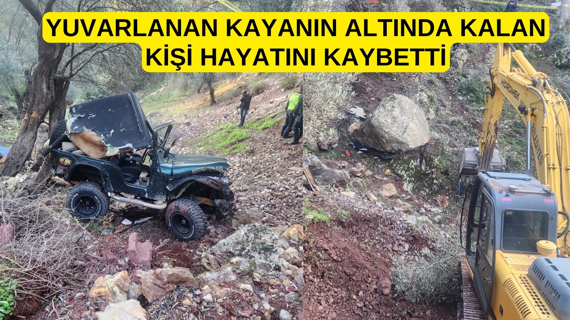 YUVARLANAN KAYANIN ALTINDA KALAN KİŞİ HAYATINI KAYBETTİ