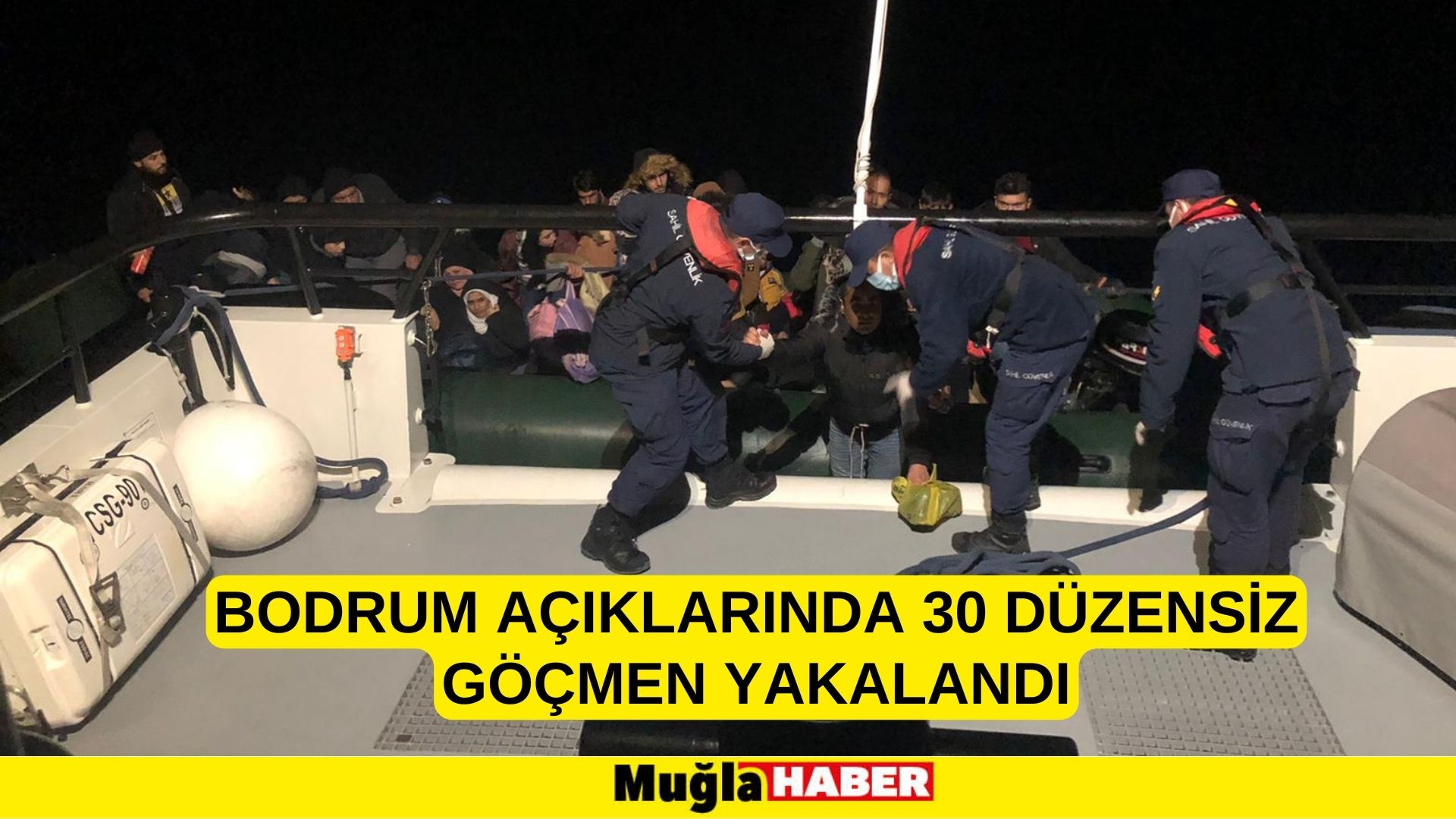 Bodrum açıklarında 30 düzensiz göçmen yakalandı