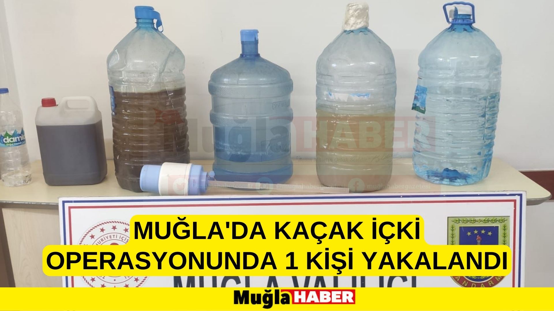 Muğla'da kaçak içki operasyonunda 1 kişi yakalandı