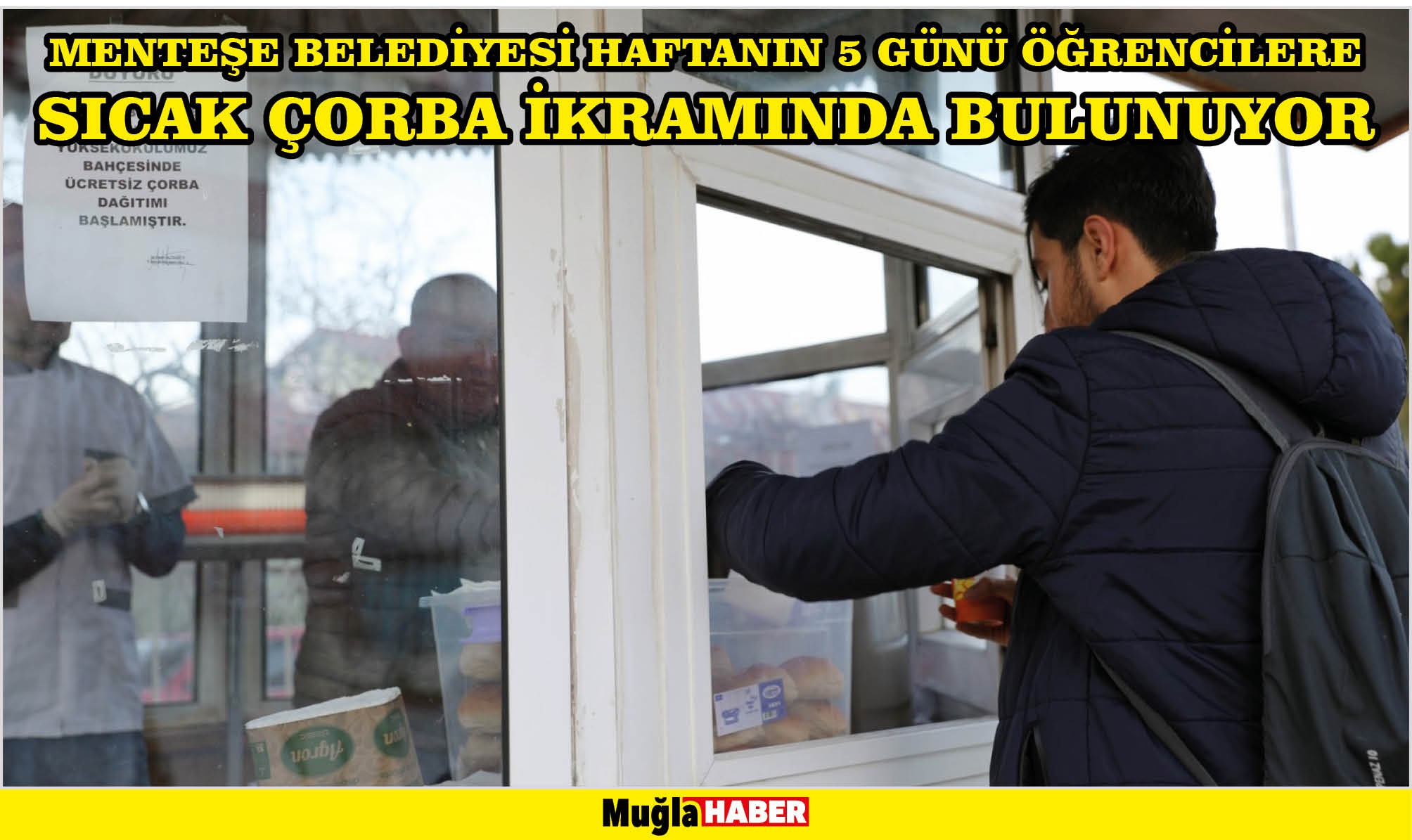 MENTEŞE BELEDİYESİ HAFTANIN 5 GÜNÜ ÖĞRENCİLERE SICAK ÇORBA İKRAMINDA BULUNUYOR