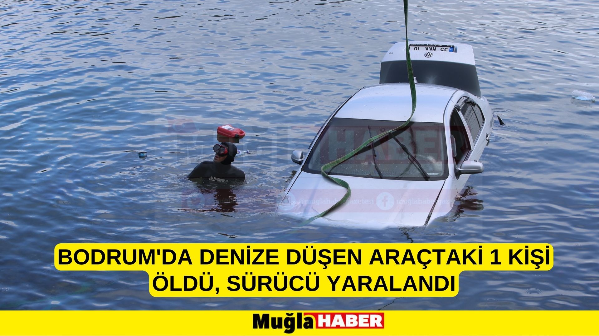 Bodrum'da denize düşen araçtaki 1 kişi öldü, sürücü yaralandı