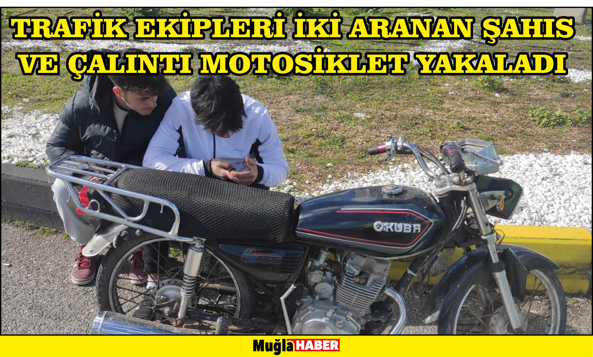 TRAFİK EKİPLERİ İKİ ARANAN ŞAHIS VE ÇALINTI MOTOSİKLET YAKALADI