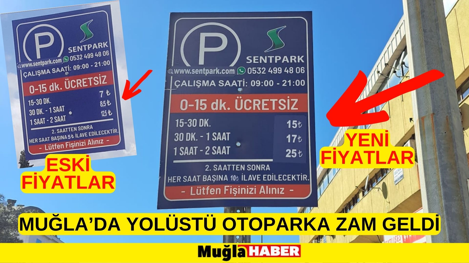 MUĞLA’DA YOLÜSTÜ OTOPARKA ZAM GELDİ