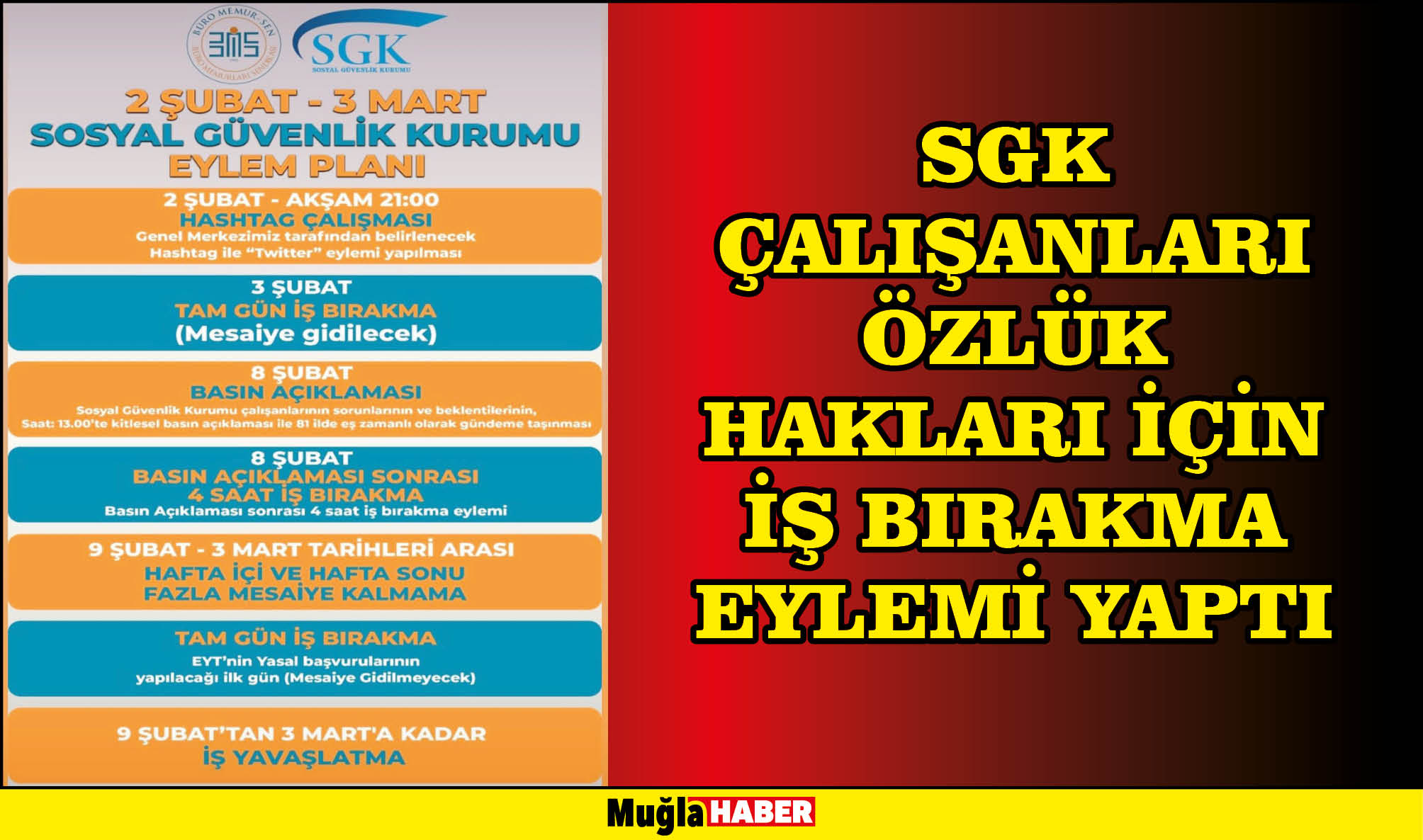 SGK ÇALIŞANLARI ÖZLÜK HAKLARI İÇİN İŞ BIRAKMA EYLEMİ YAPTI