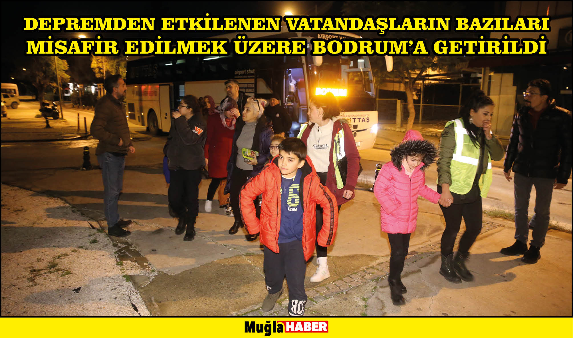 Depremden etkilenen vatandaşların bazıları misafir edilmek üzere Bodrum'da getirildi