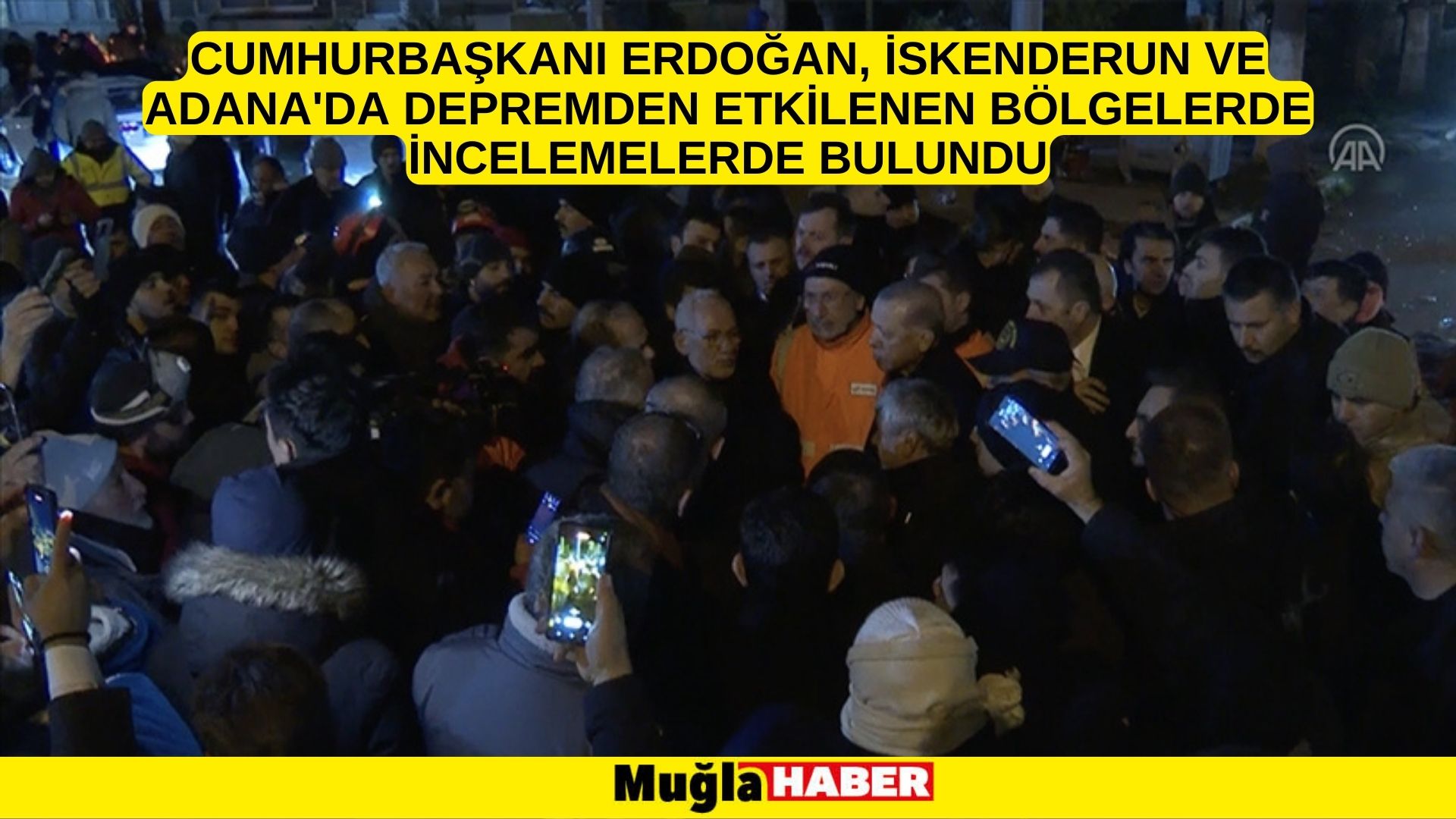 Cumhurbaşkanı Erdoğan, İskenderun ve Adana'da depremden etkilenen bölgelerde incelemelerde bulundu