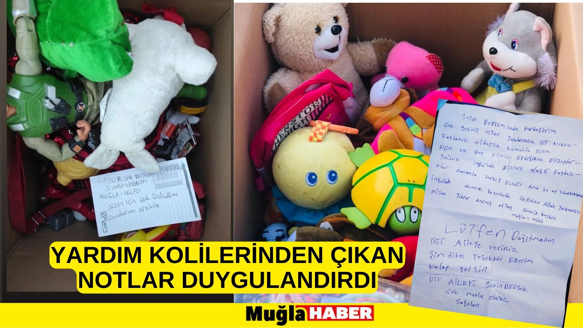 YARDIM KOLİLERİNDEN ÇIKAN NOTLAR DUYGULANDIRDI