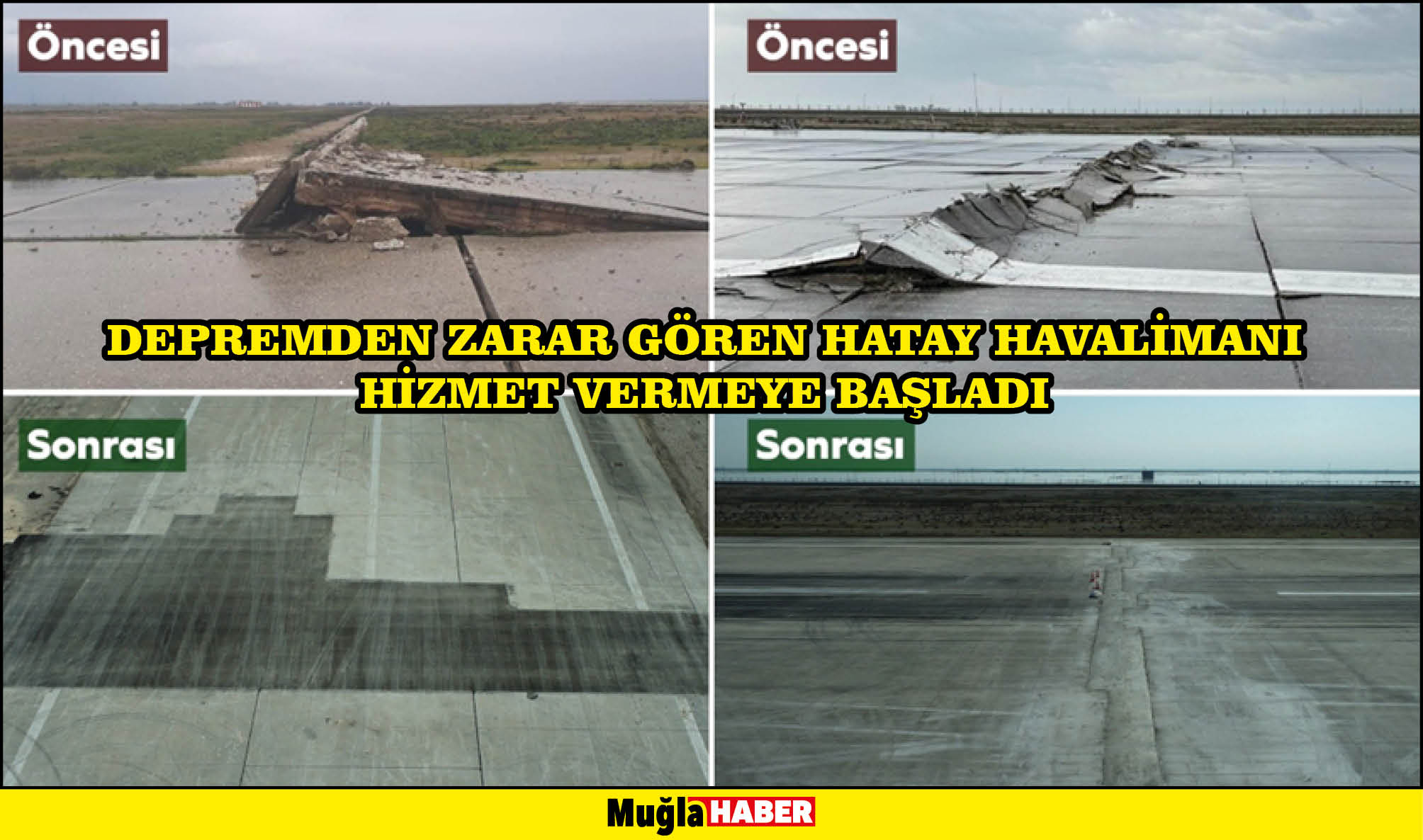 Depremden zarar gören Hatay Havalimanı hizmet vermeye başladı