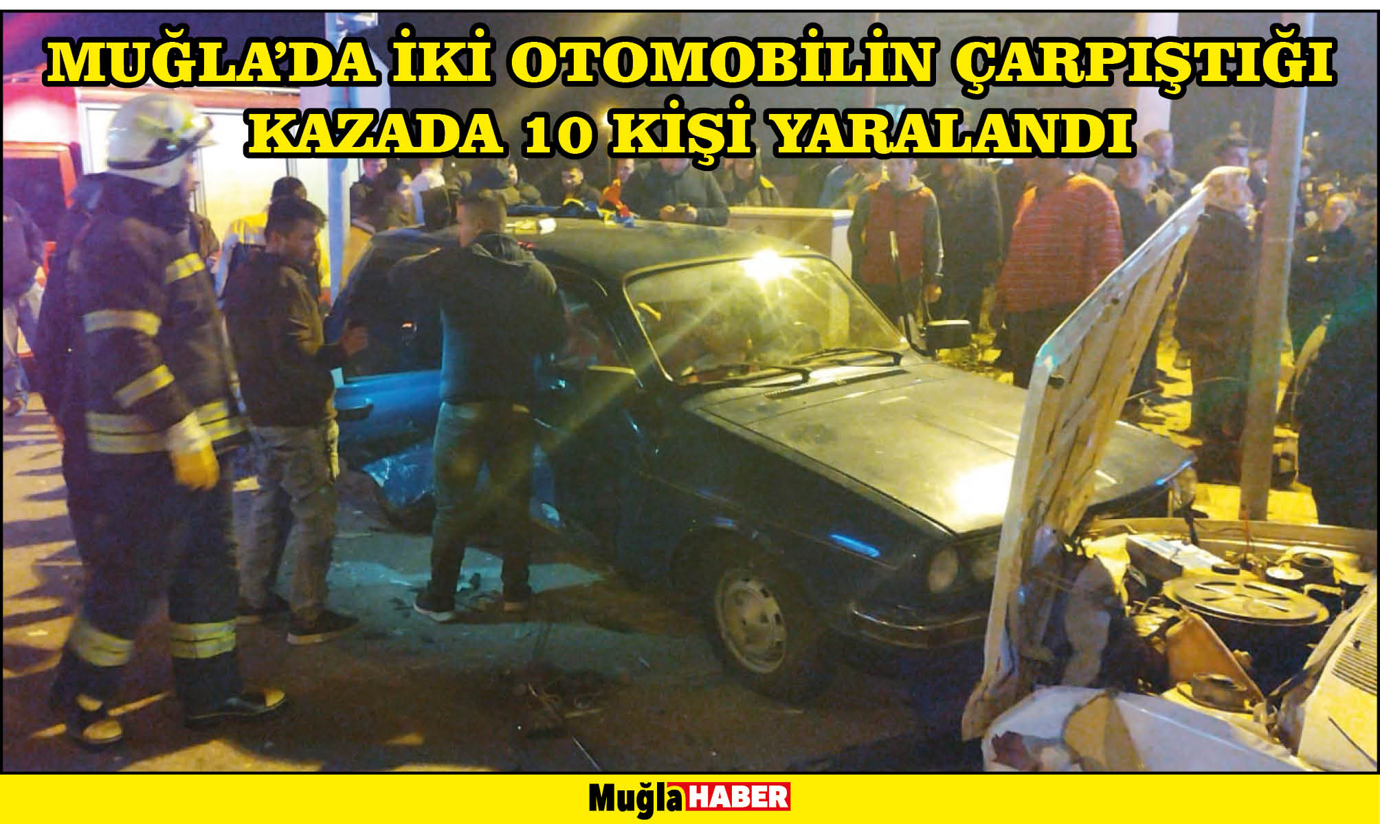 Muğla'da iki otomobilin çarpıştığı kazada 10 kişi yaralandı