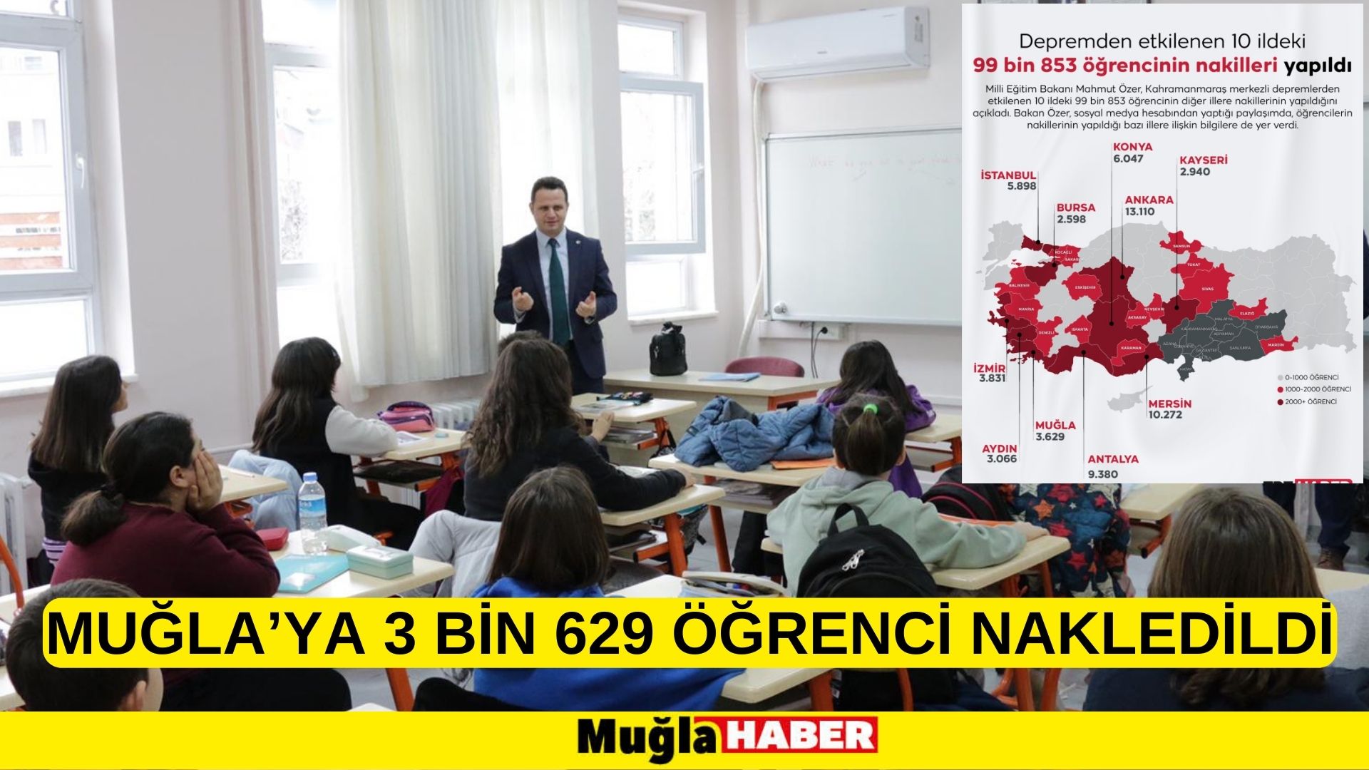 MUĞLA’YA 3 BİN 629 ÖĞRENCİ NAKLEDİLDİ