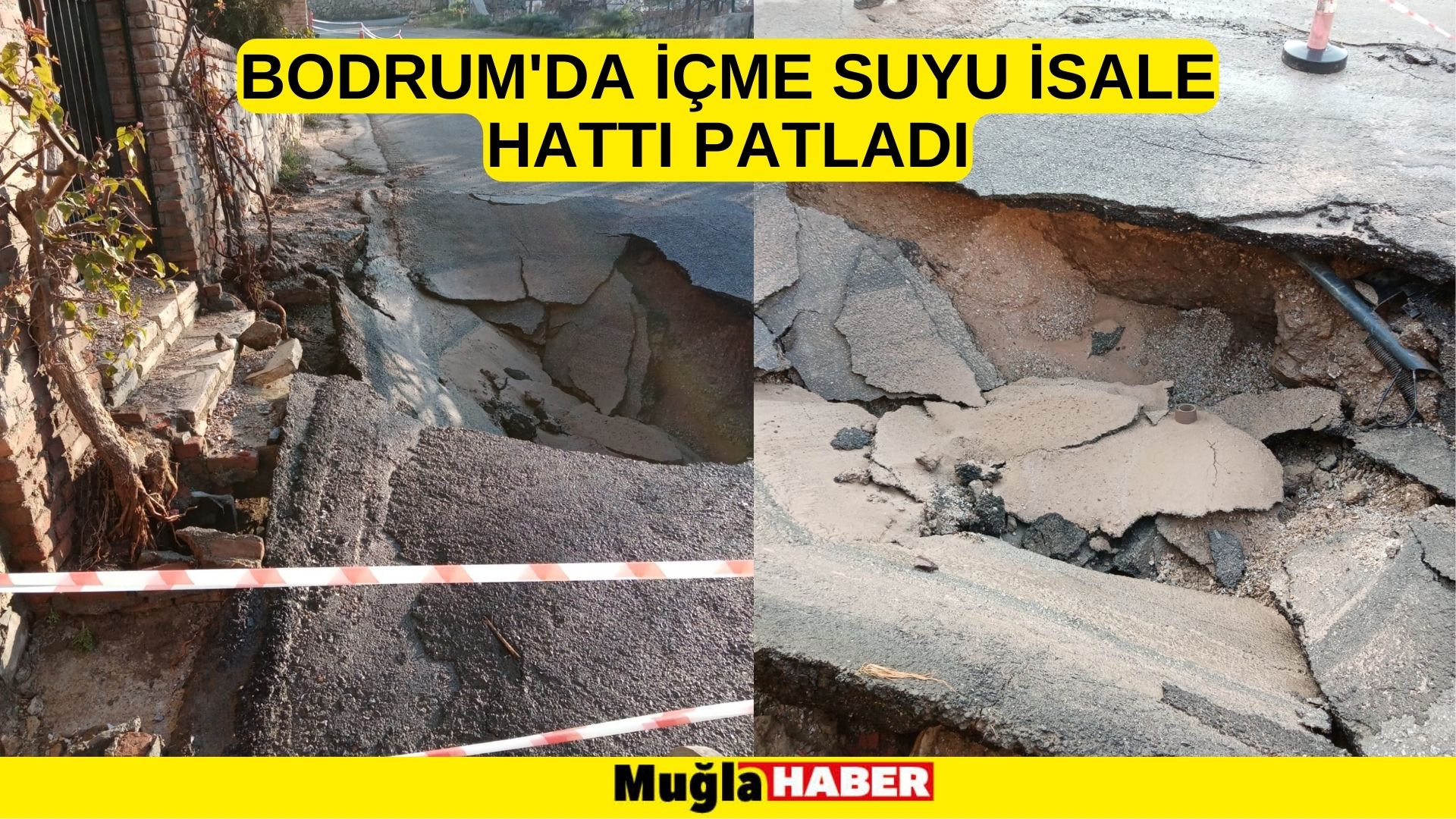 Bodrum'da içme suyu isale hattı patladı