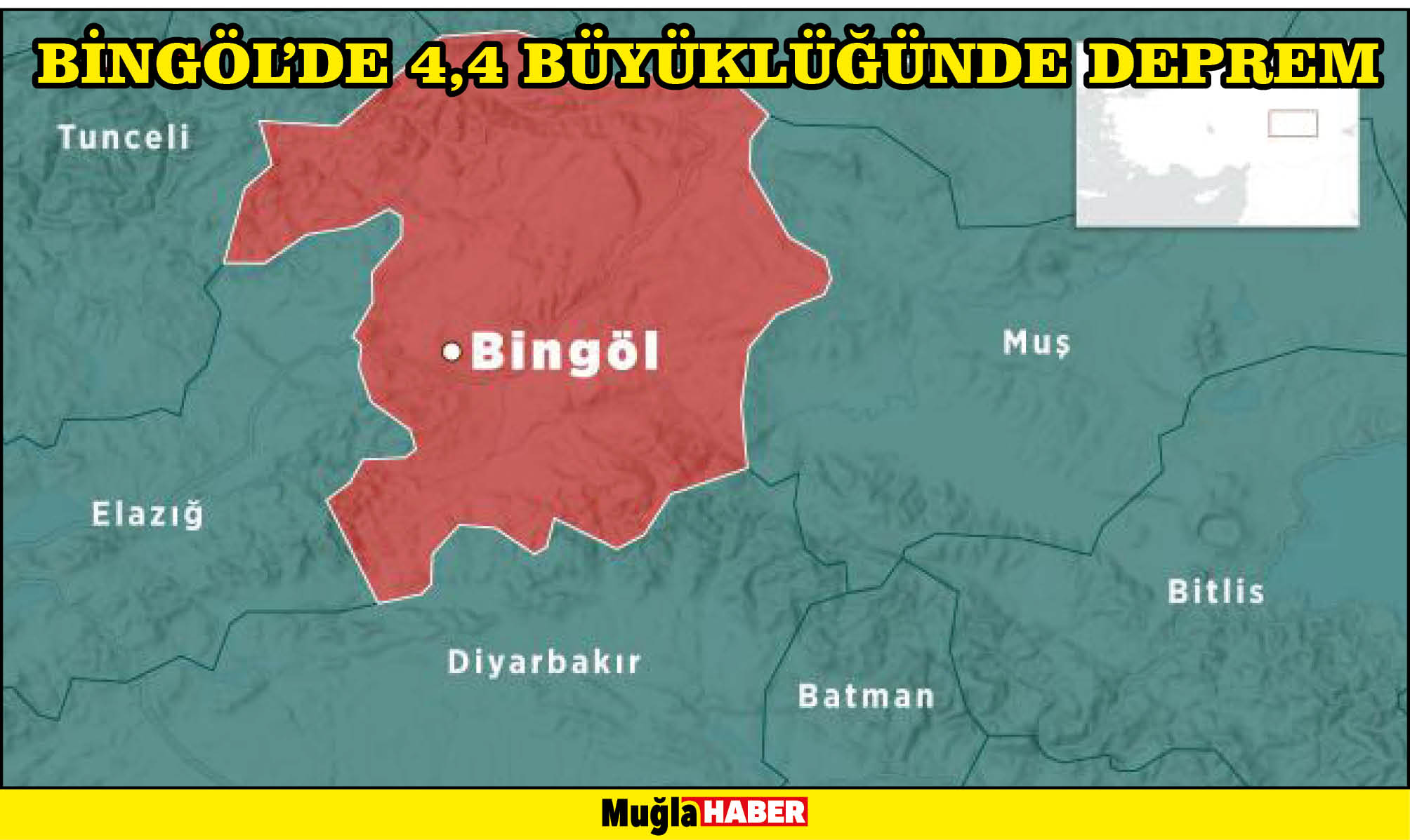 Bingöl'de 4,4 büyüklüğünde deprem