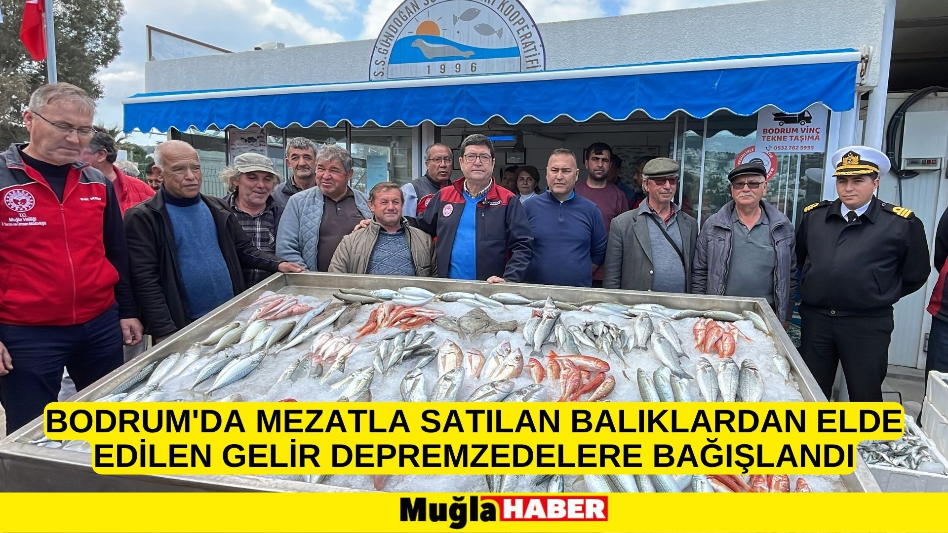 Bodrum'da mezatla satılan balıklardan elde edilen gelir depremzedelere bağışlandı