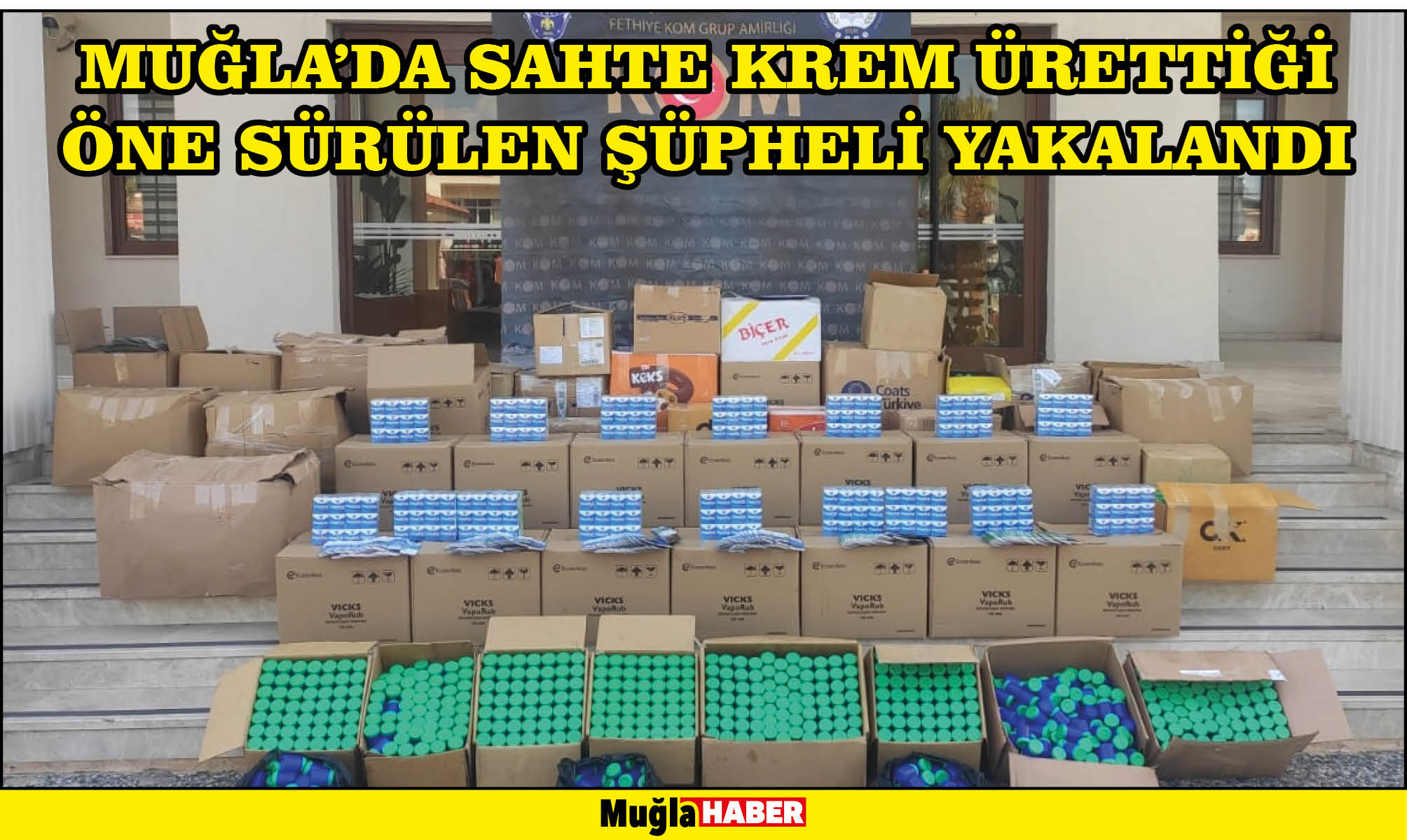 Muğla'da sahte krem ürettiği öne sürülen şüpheli yakalandı