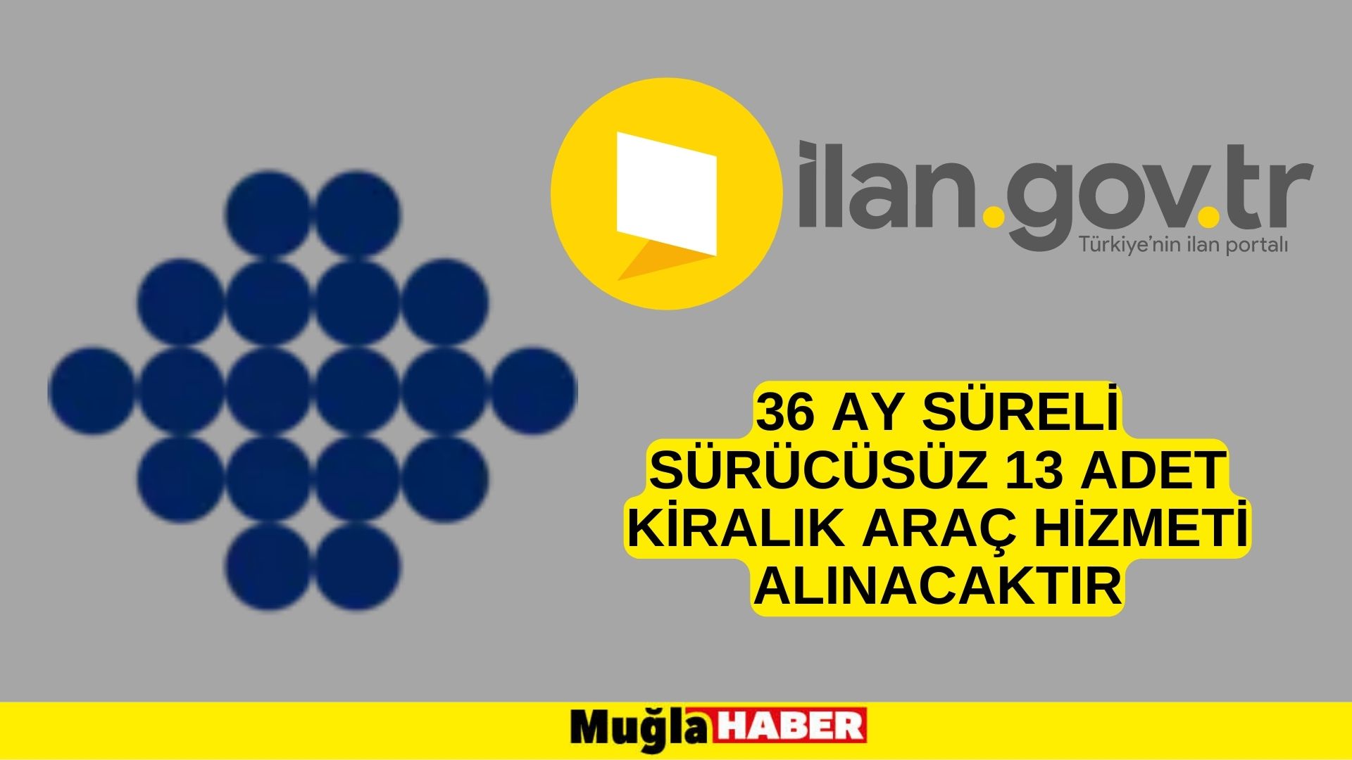 36 ay süreli sürücüsüz 13 adet kiralık araç hizmeti alınacaktır