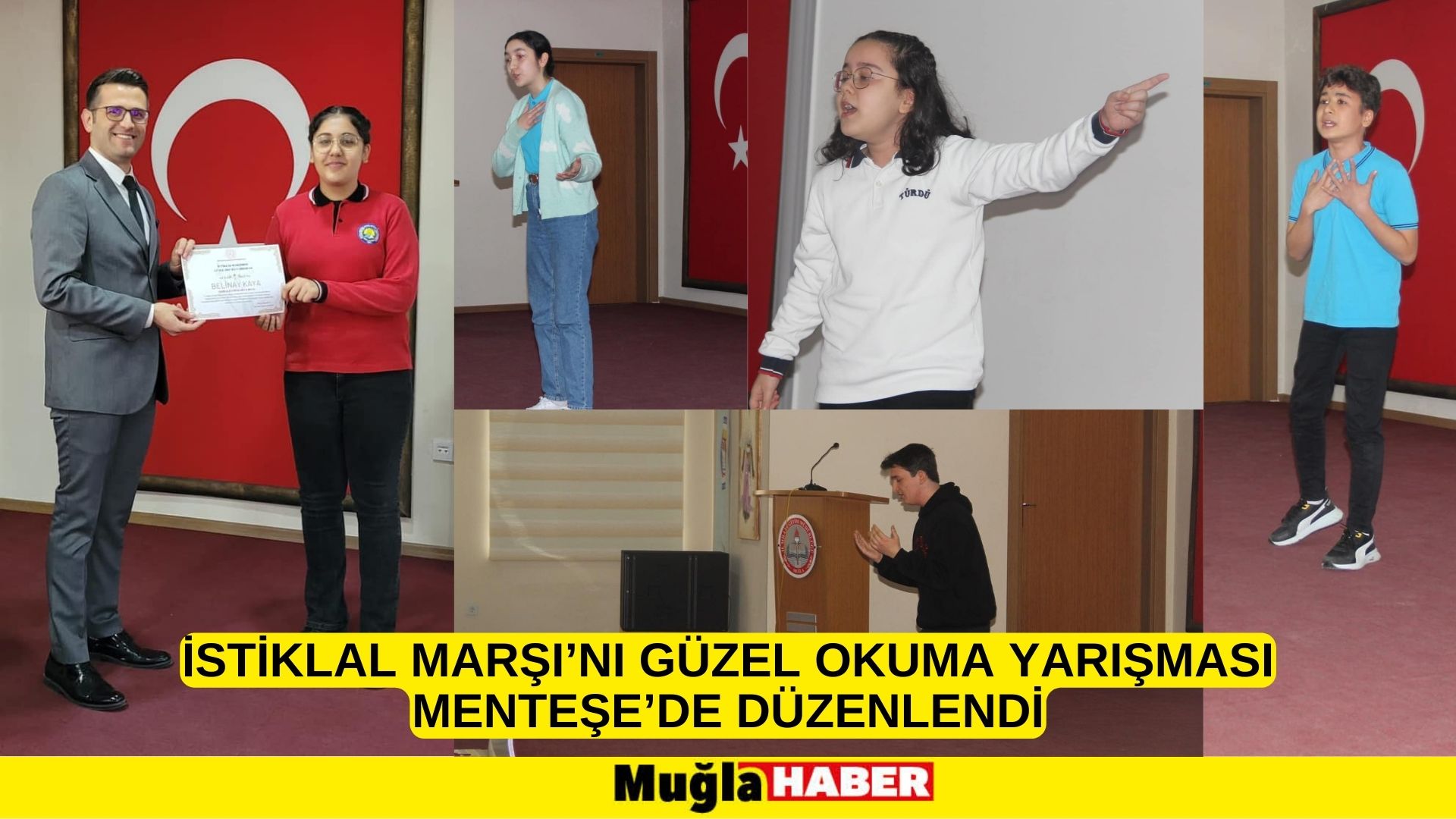 MENTEŞE’DE İSTİKLAL MARŞI’NI GÜZEL OKUMA YARIŞMASI DÜZENLENDİ