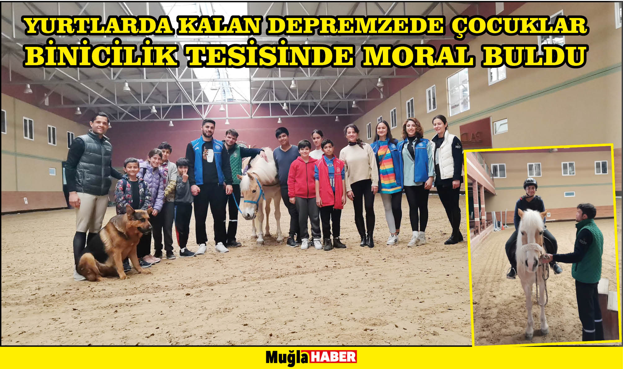 YURTLARDA KALAN DEPREMZEDE ÇOCUKLAR BİNİCİLİK TESİSİNDE MORAL BULDU