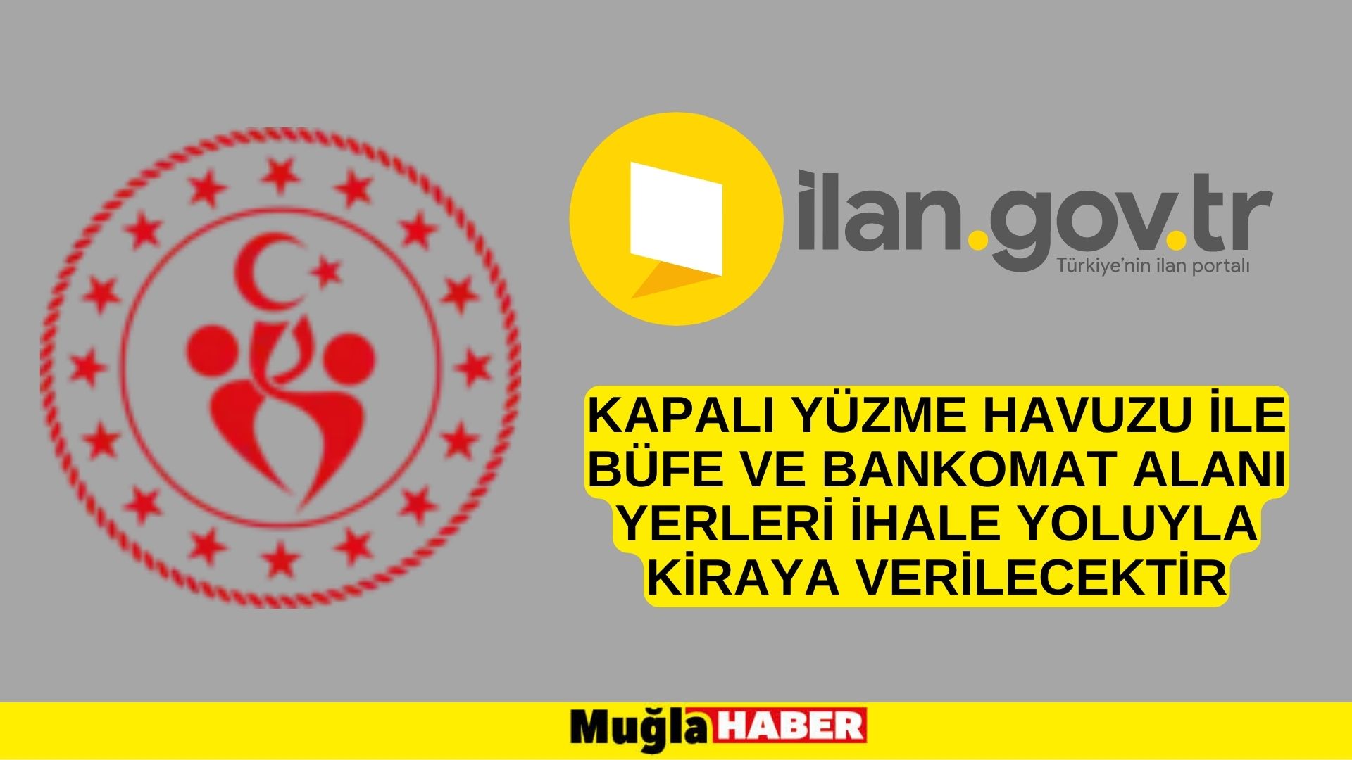 Kapalı yüzme havuzu ile büfe ve bankomat alanı yerleri ihale yoluyla kiraya verilecektir