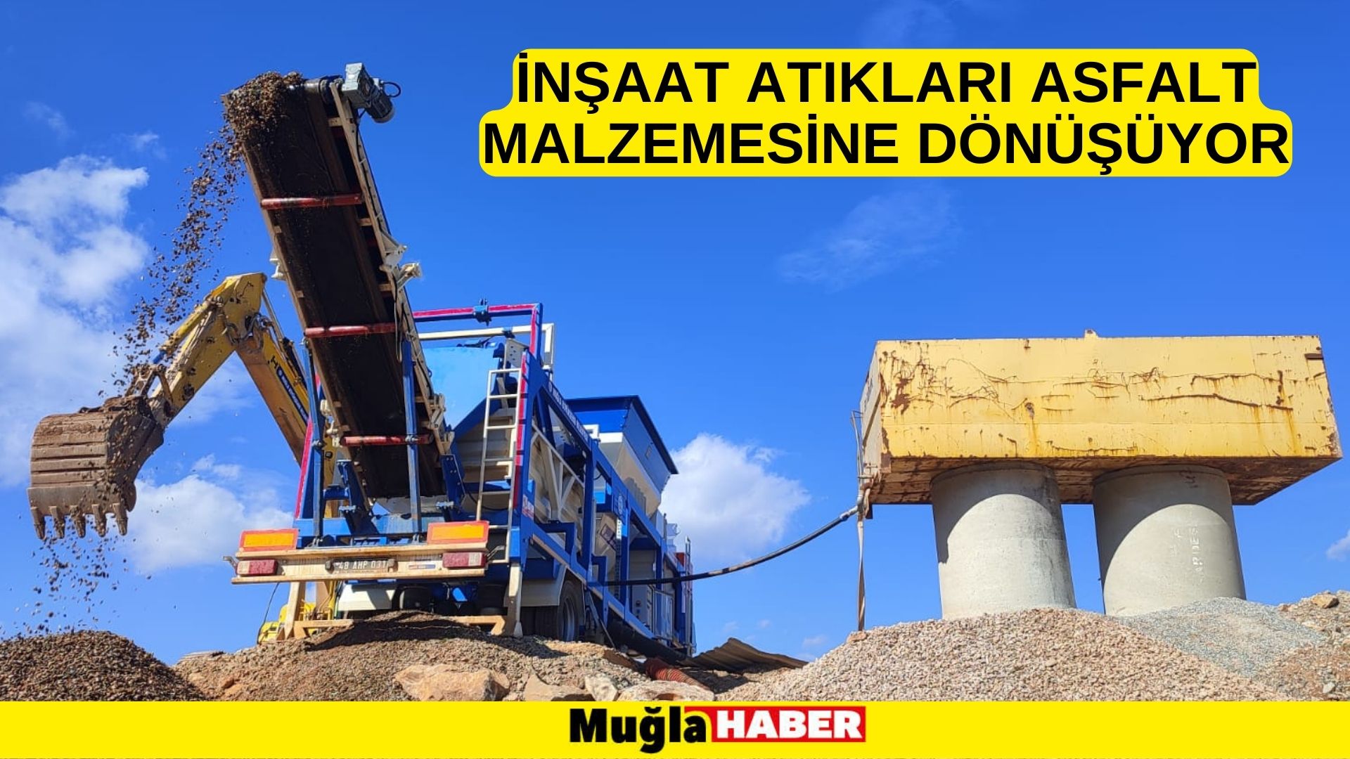 İNŞAAT ATIKLARI ASFALT MALZEMESİNE DÖNÜŞÜYOR