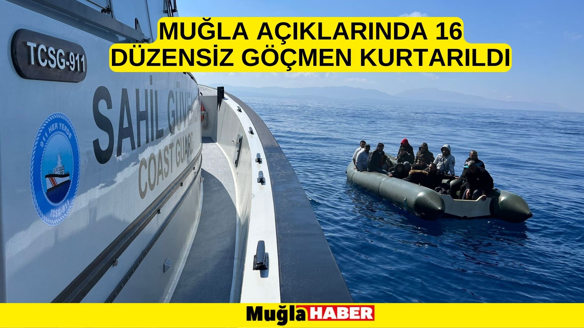 Muğla açıklarında 16 düzensiz göçmen kurtarıldı