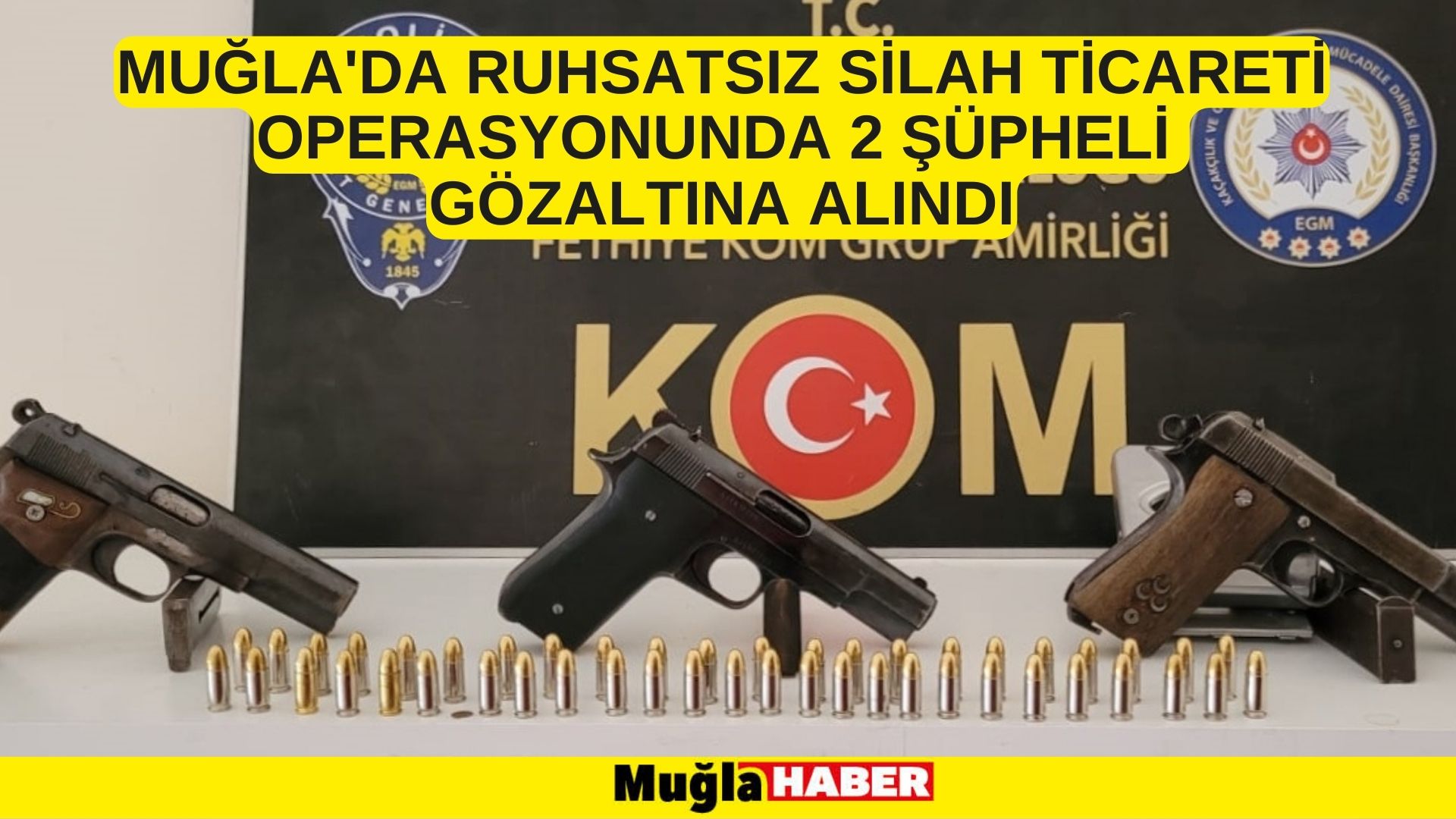 Muğla'da ruhsatsız silah ticareti operasyonunda 2 şüpheli gözaltına alındı