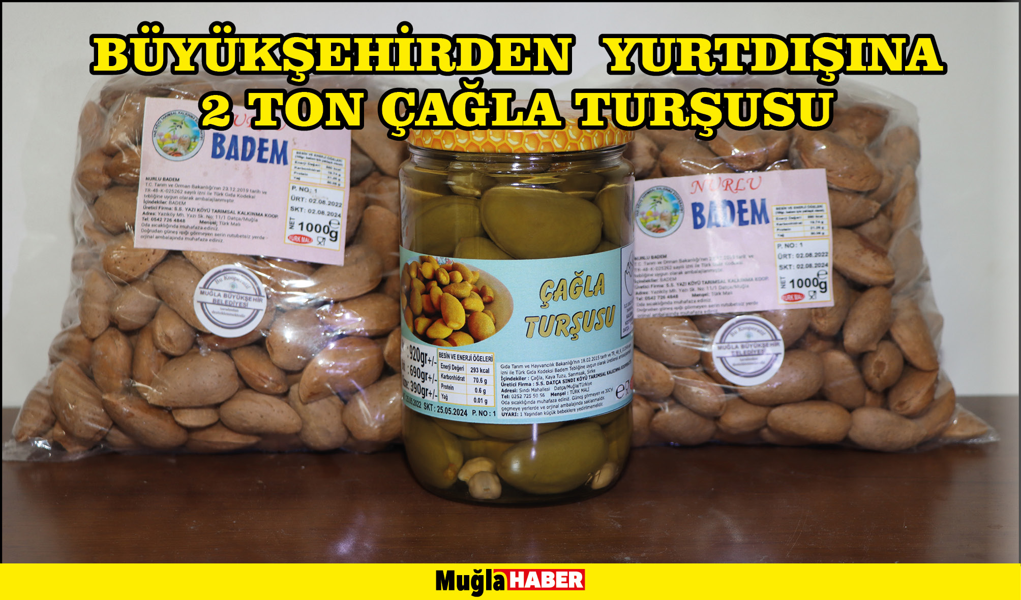 Büyükşehirden  yurtdışına 2 ton çağla turşusu